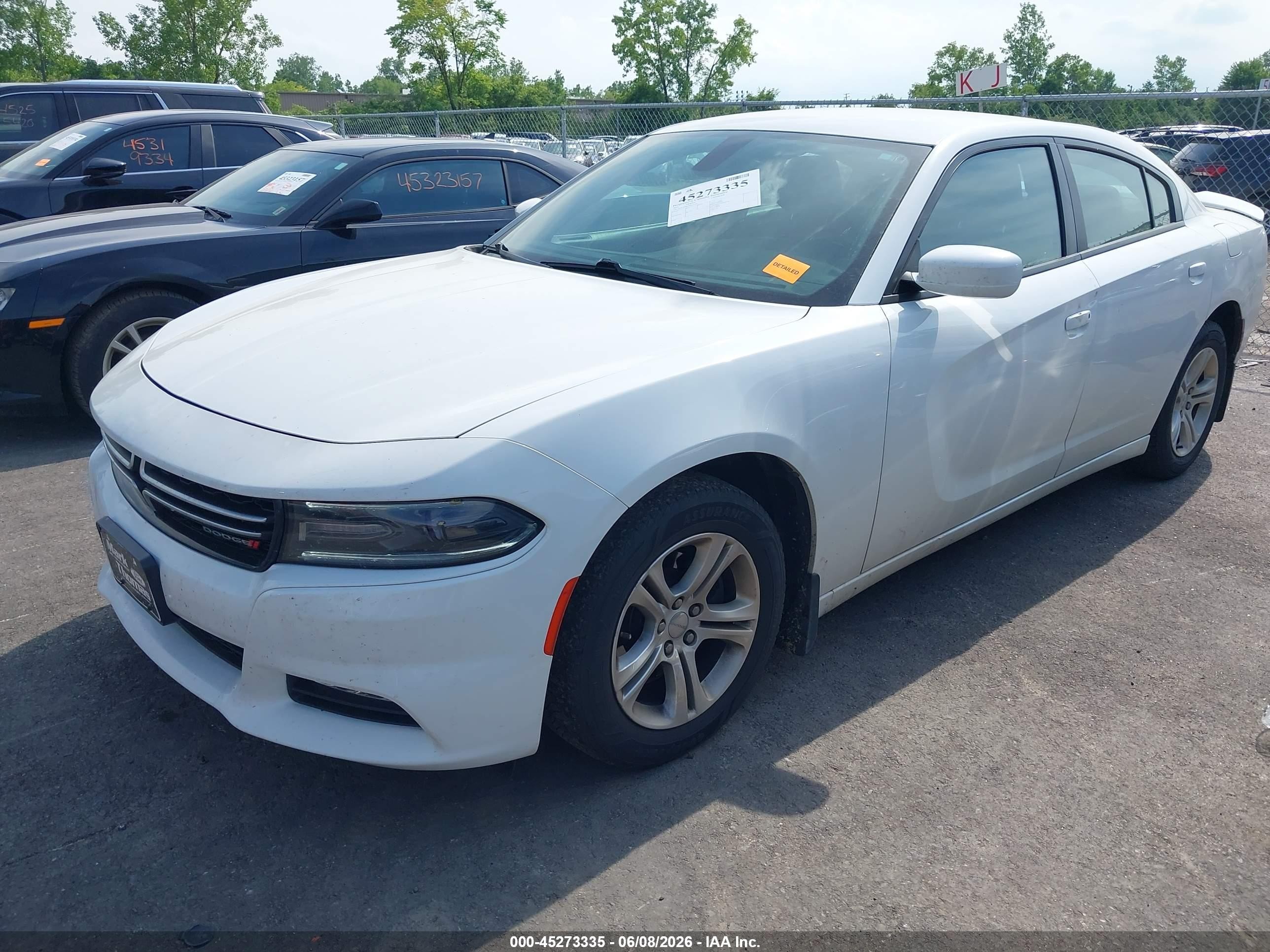 2015 Dodge Charger Se White vin: 2C3CDXBG2FH731719