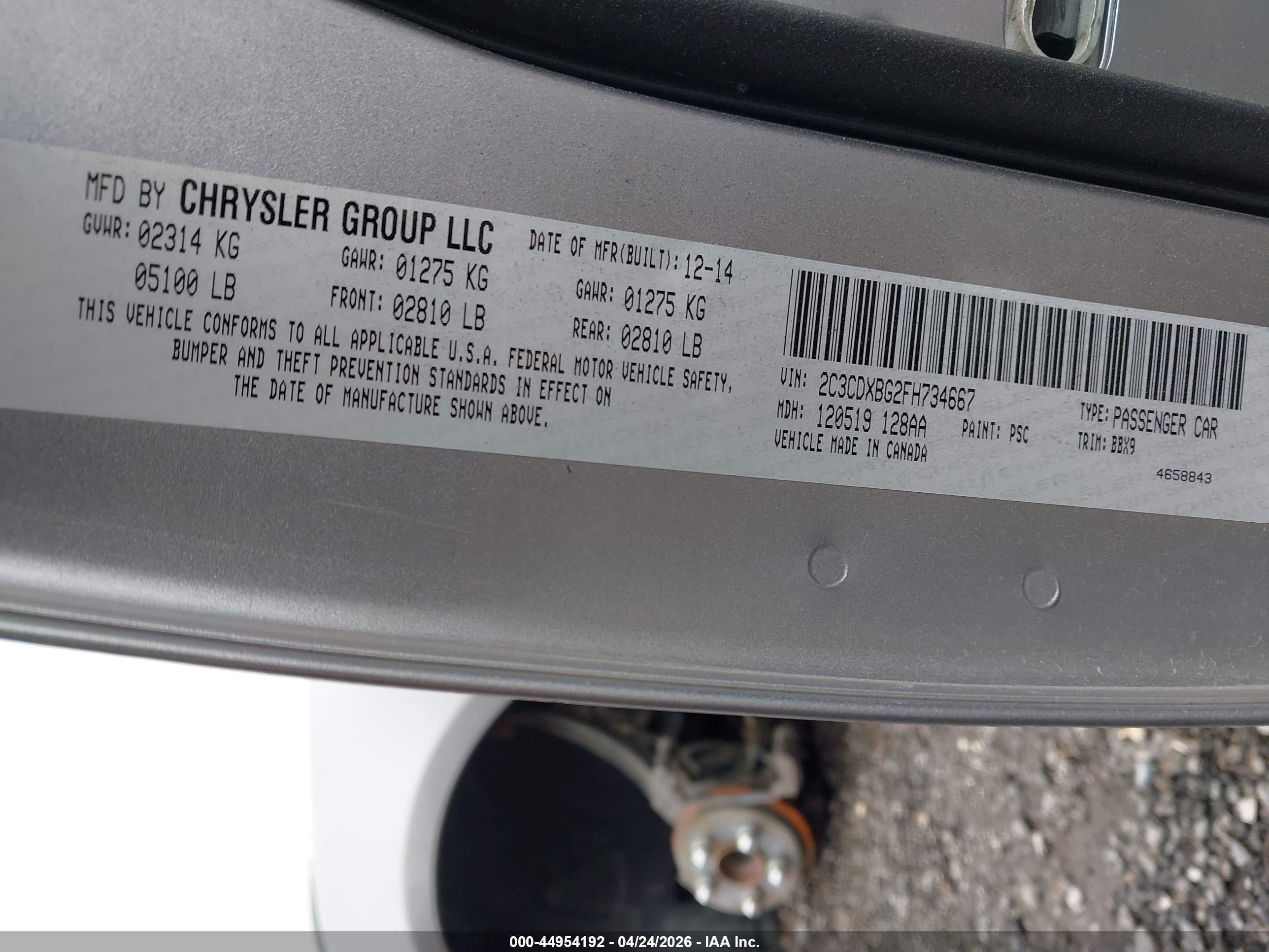2015 Dodge Charger Se Gray vin: 2C3CDXBG2FH734667