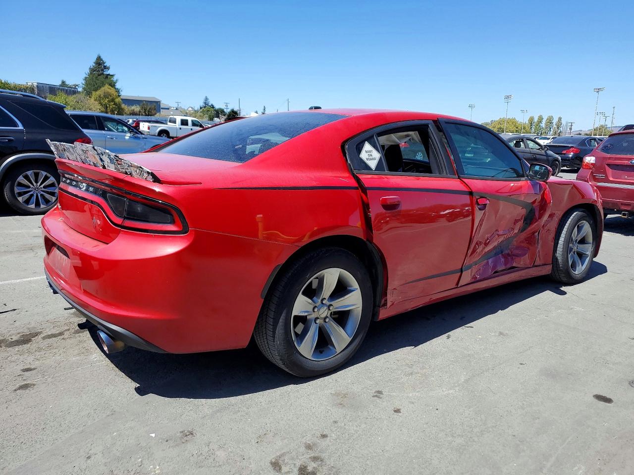 2015 Dodge Charger Se Red vin: 2C3CDXBG2FH762596