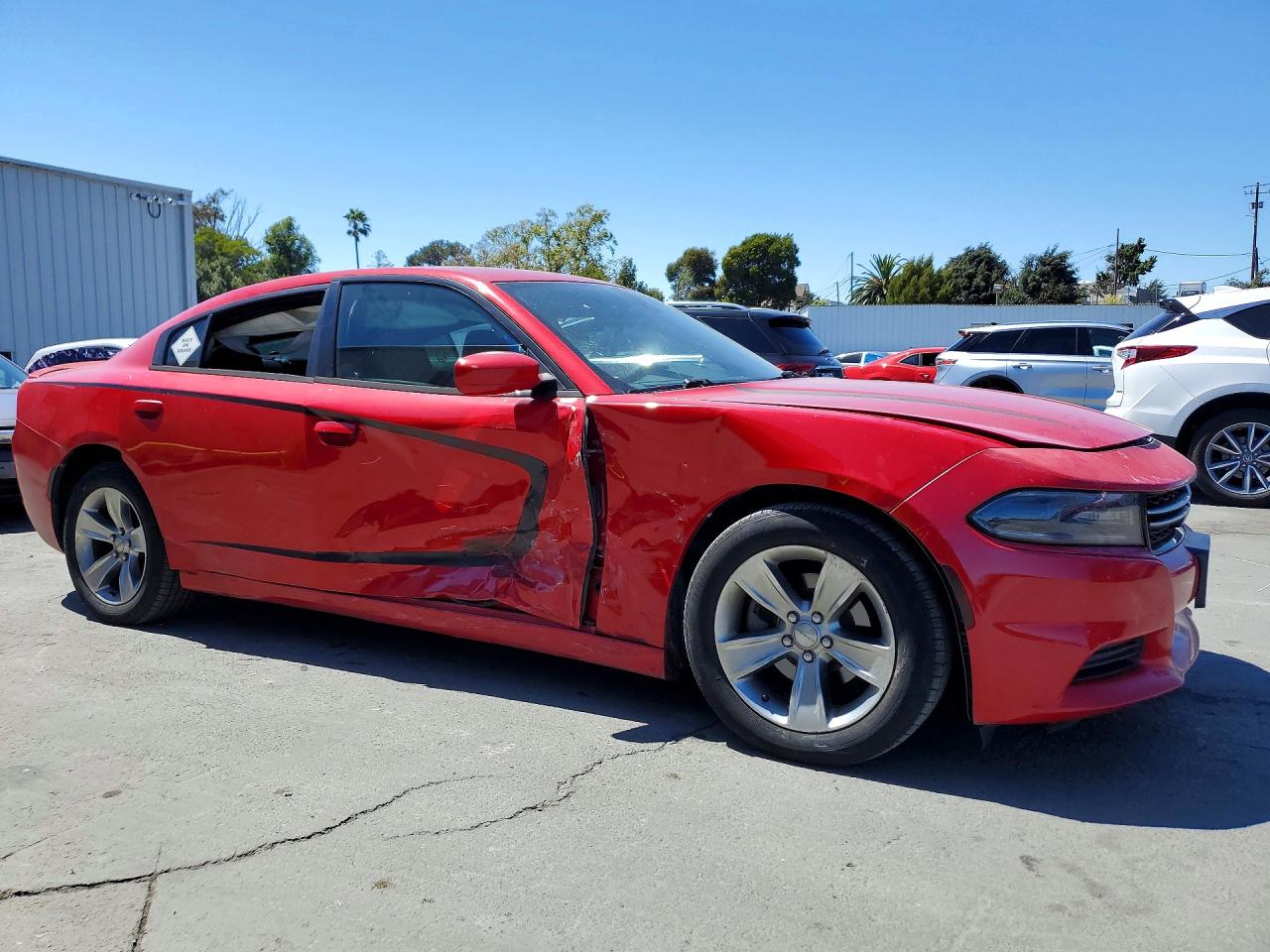 2015 Dodge Charger Se Red vin: 2C3CDXBG2FH762596