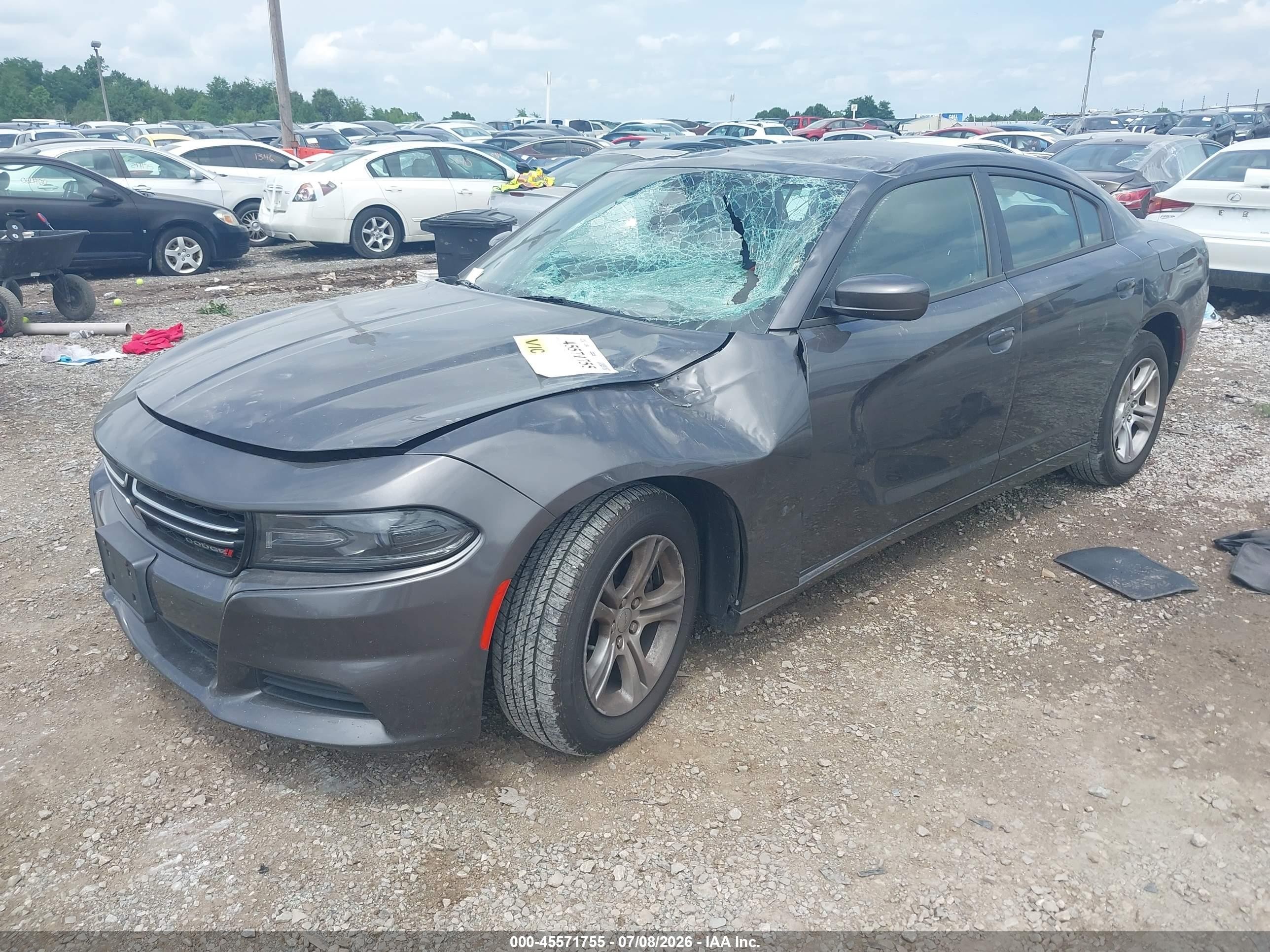 2015 Dodge Charger Se Gray vin: 2C3CDXBG2FH870636
