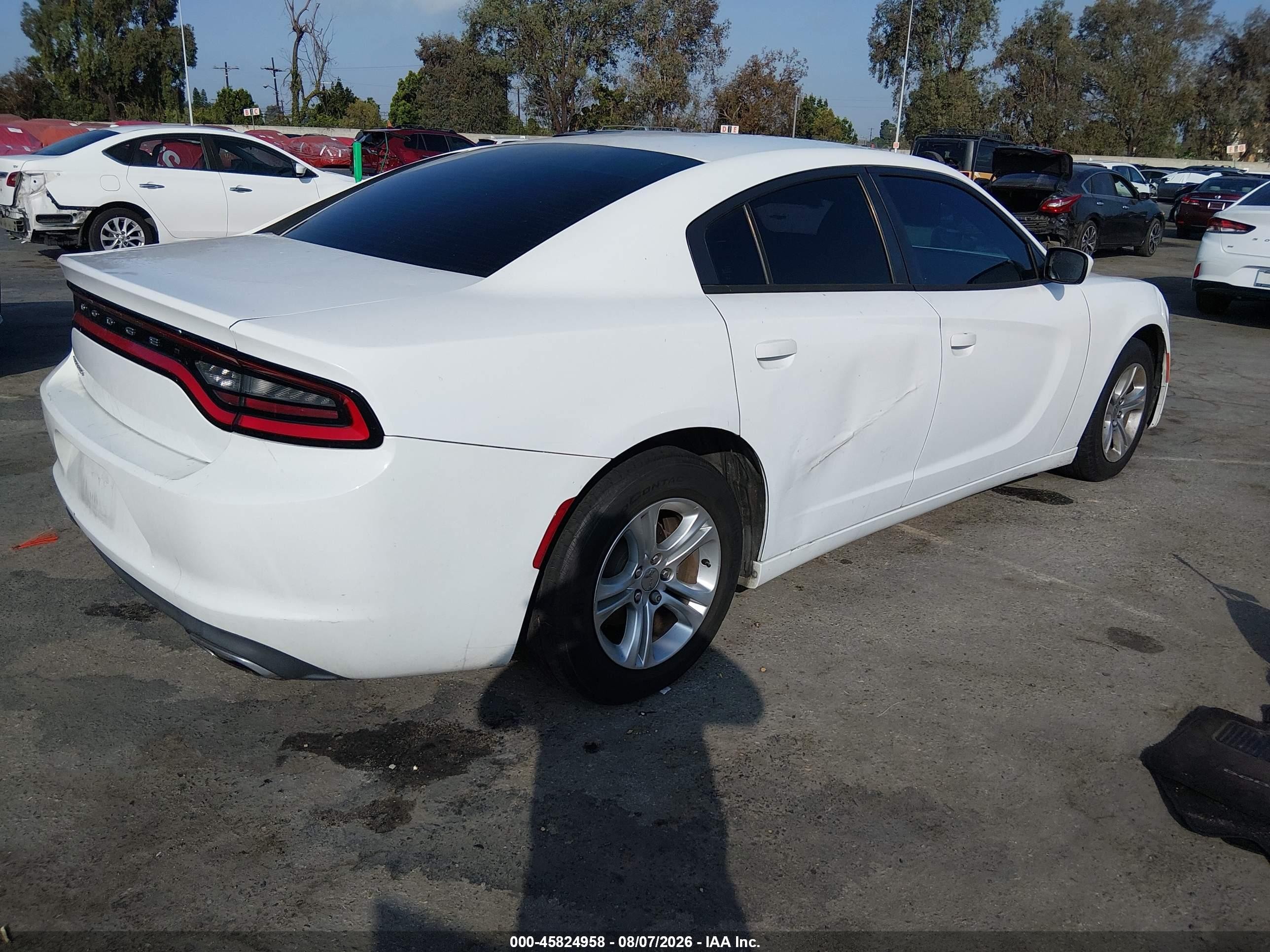 2015 Dodge Charger Se White vin: 2C3CDXBG2FH893429