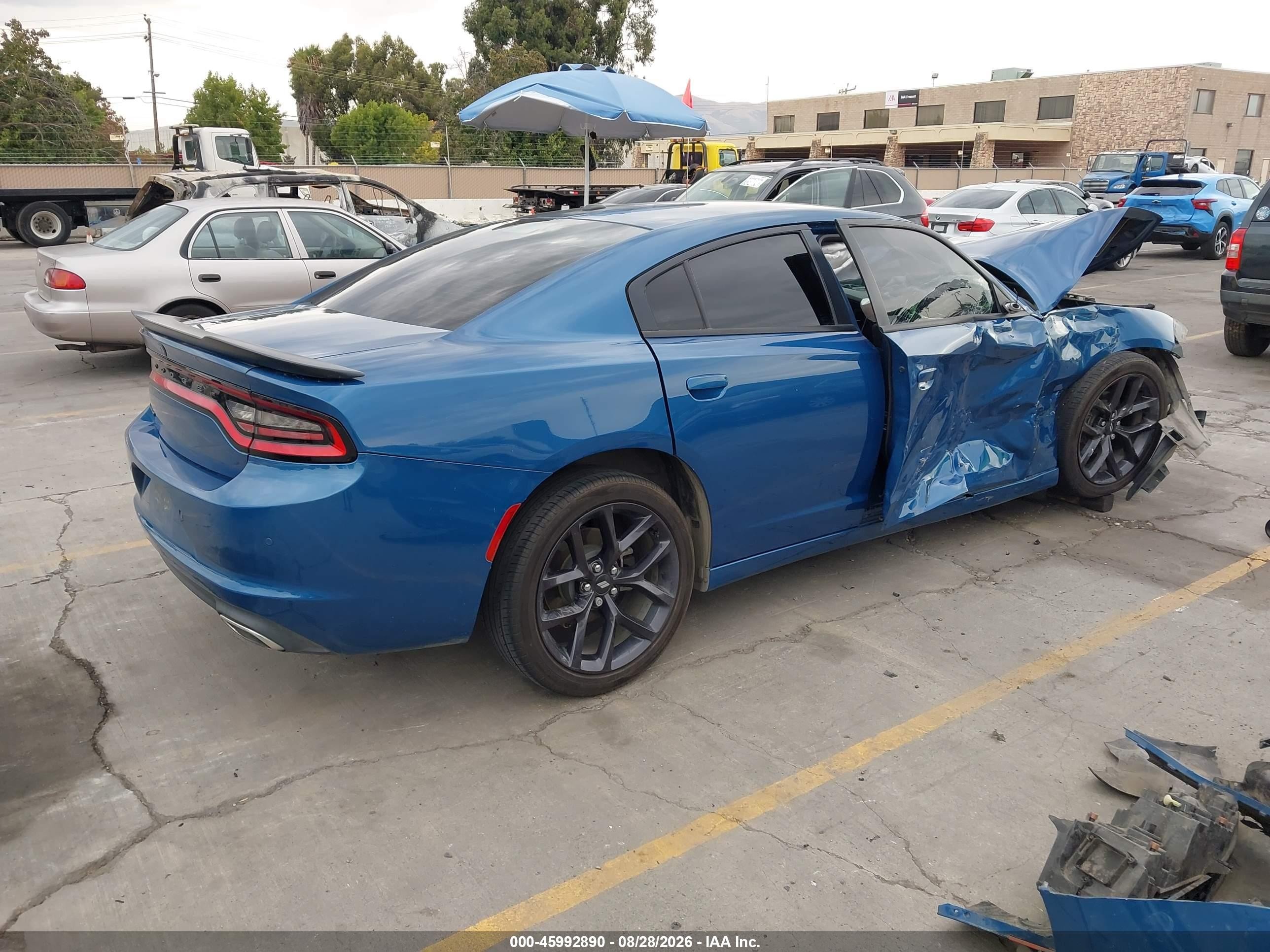 2020 Dodge Charger Sxt Rwd Blue vin: 2C3CDXBG2LH192787