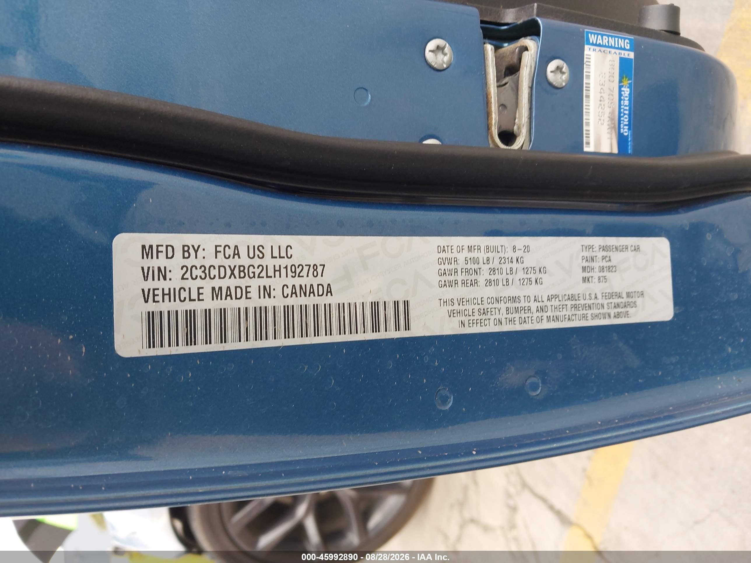 2020 Dodge Charger Sxt Rwd Blue vin: 2C3CDXBG2LH192787