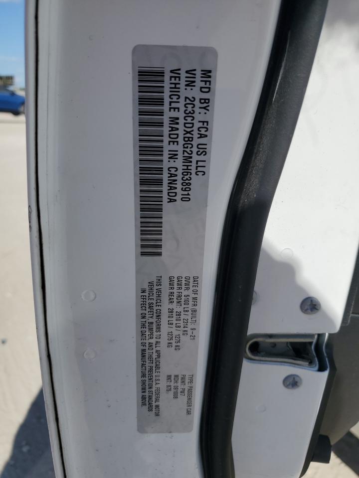 2021 Dodge Charger Sxt White vin: 2C3CDXBG2MH638910