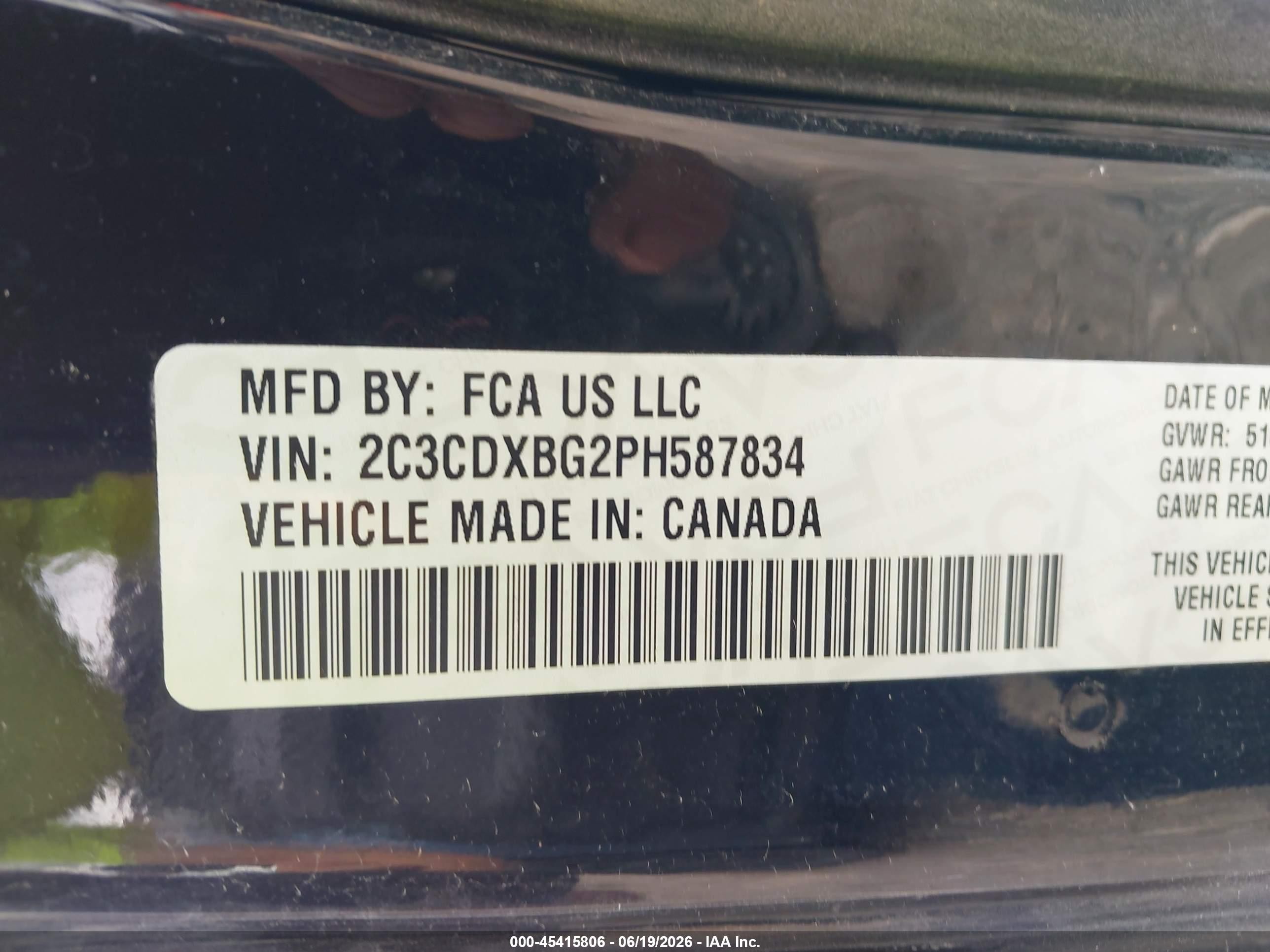 2023 Dodge Charger Sxt Black vin: 2C3CDXBG2PH587834