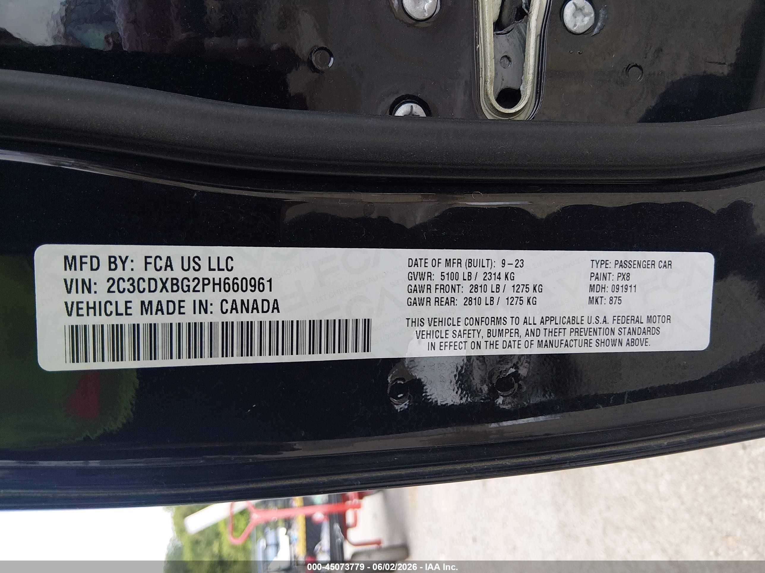 2023 Dodge Charger Sxt Black vin: 2C3CDXBG2PH660961