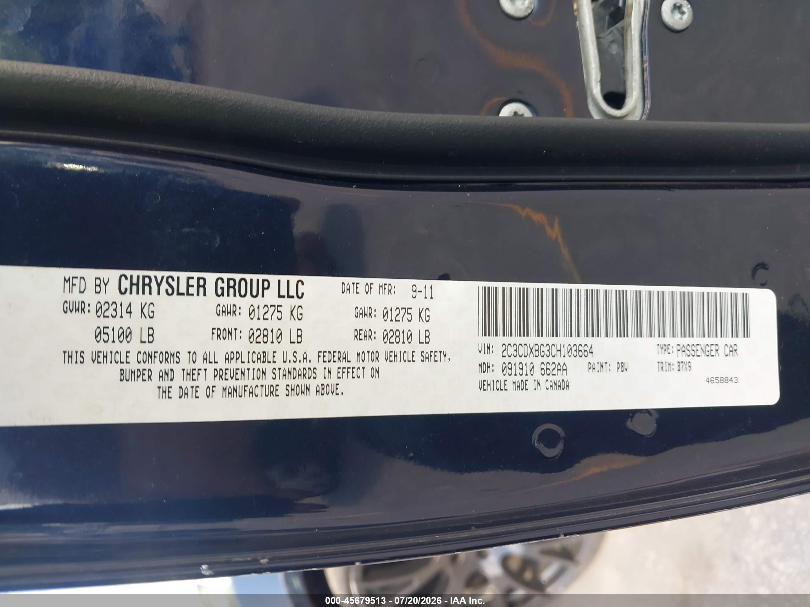 2012 Dodge Charger Se Dark Blue vin: 2C3CDXBG3CH103664