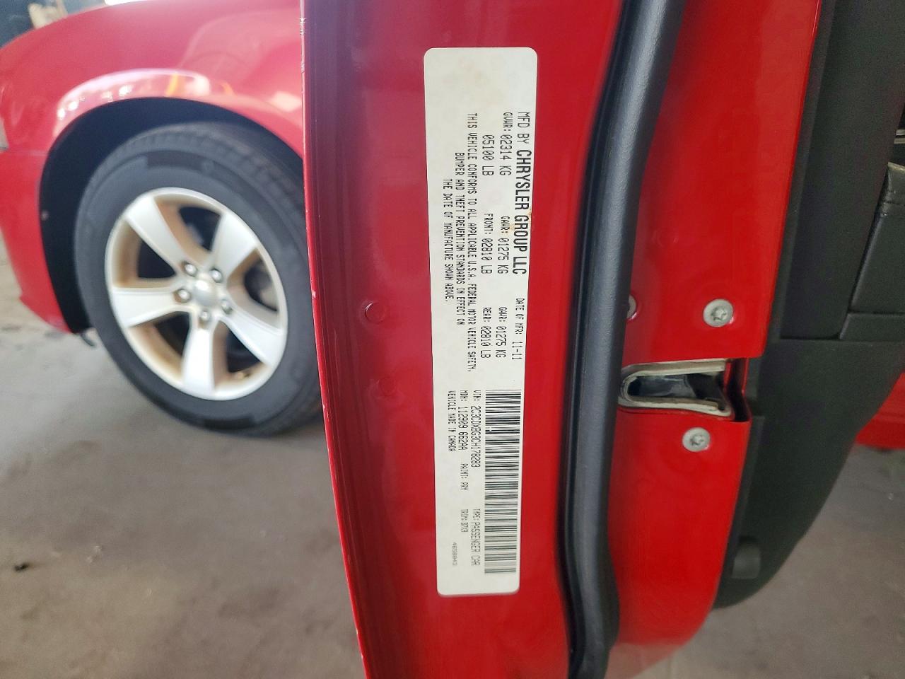 2012 Dodge Charger Se Red vin: 2C3CDXBG3CH178283
