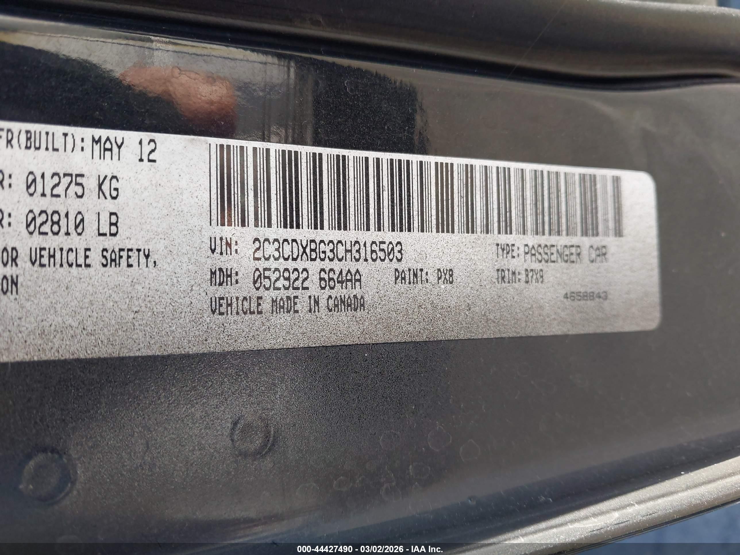2012 Dodge Charger Se Black vin: 2C3CDXBG3CH316503