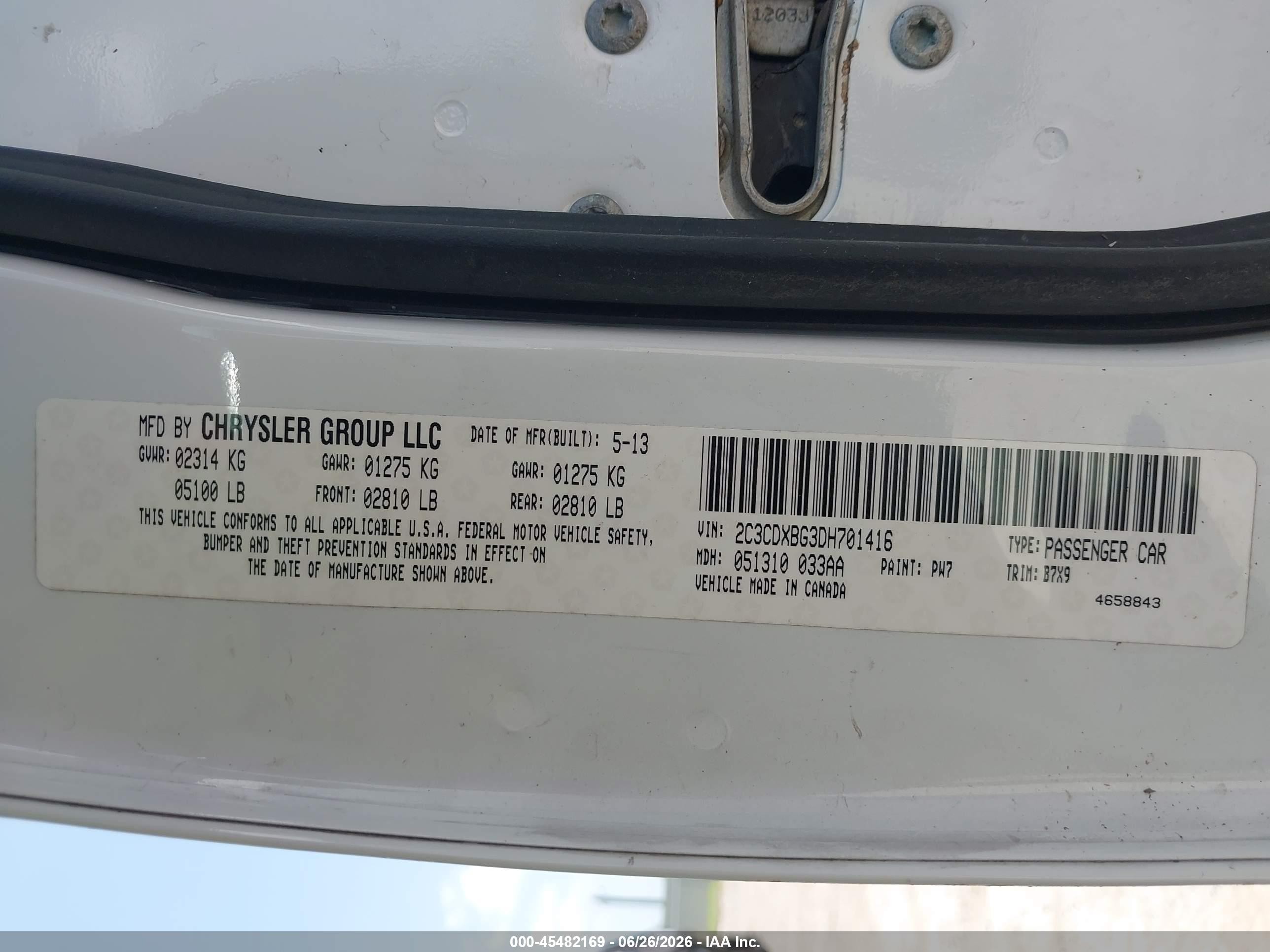 2013 Dodge Charger Se White vin: 2C3CDXBG3DH701416