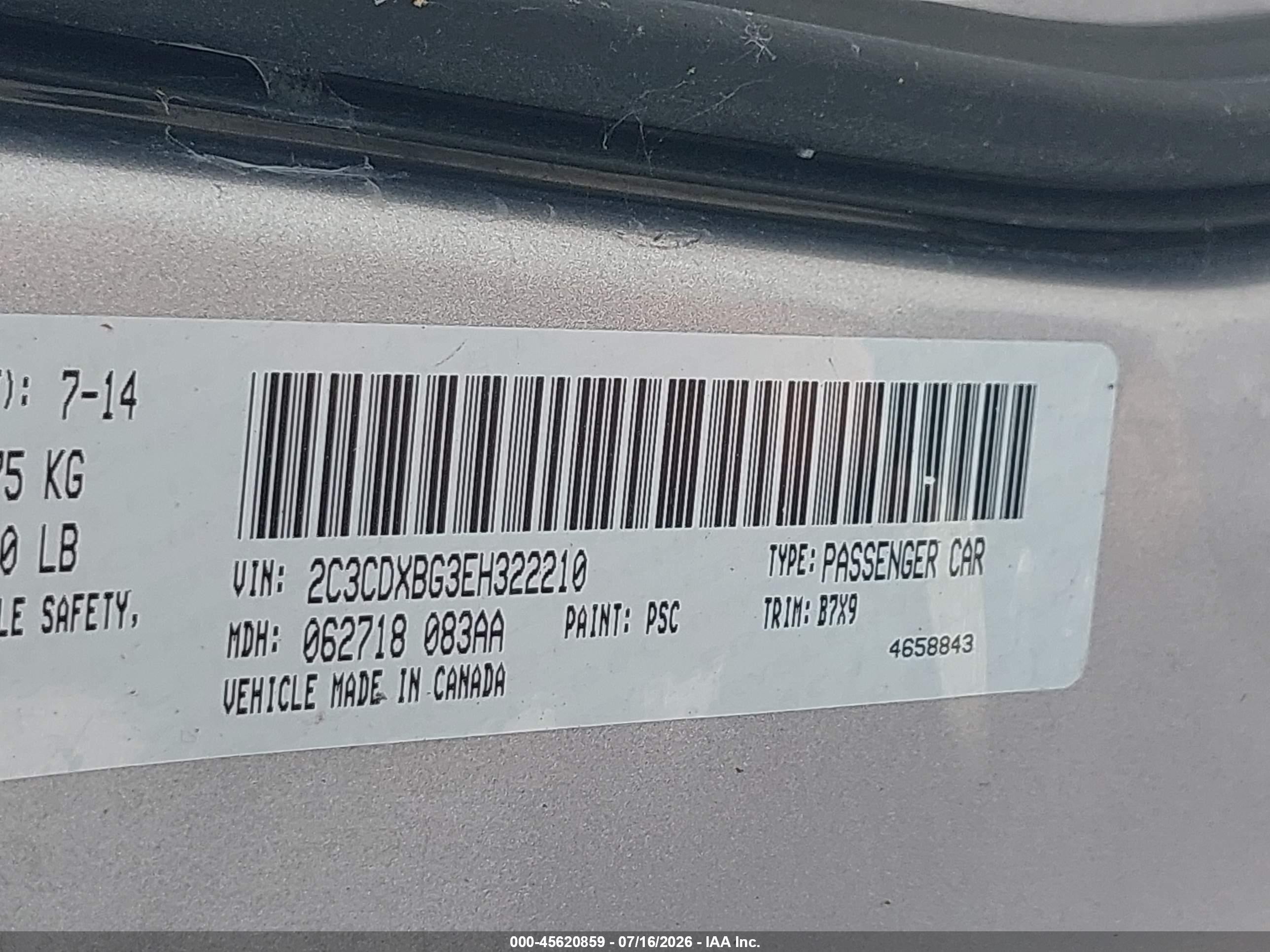2014 Dodge Charger Se Silver vin: 2C3CDXBG3EH322210
