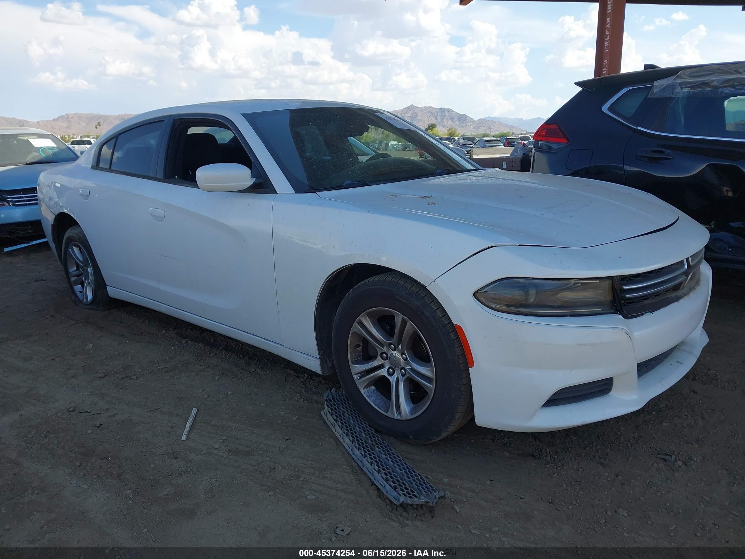 2015 Dodge Charger Se White vin: 2C3CDXBG3FH753132
