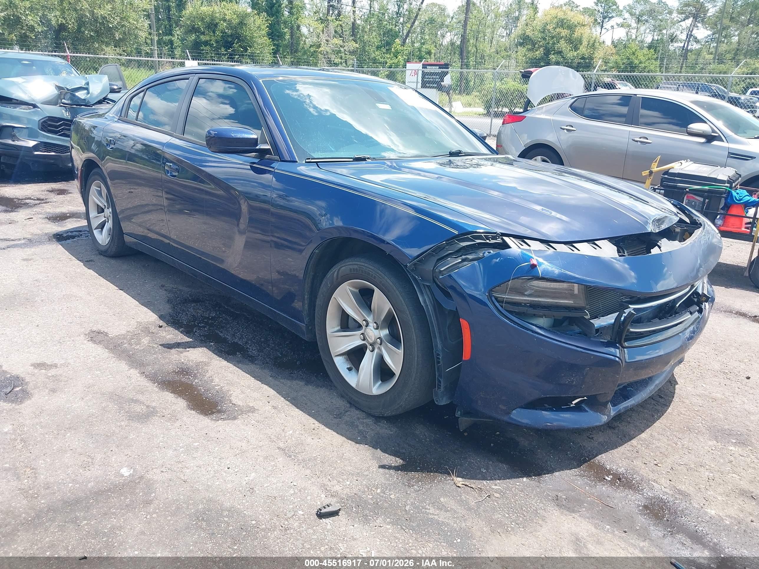 2015 Dodge Charger Se Blue vin: 2C3CDXBG3FH897053