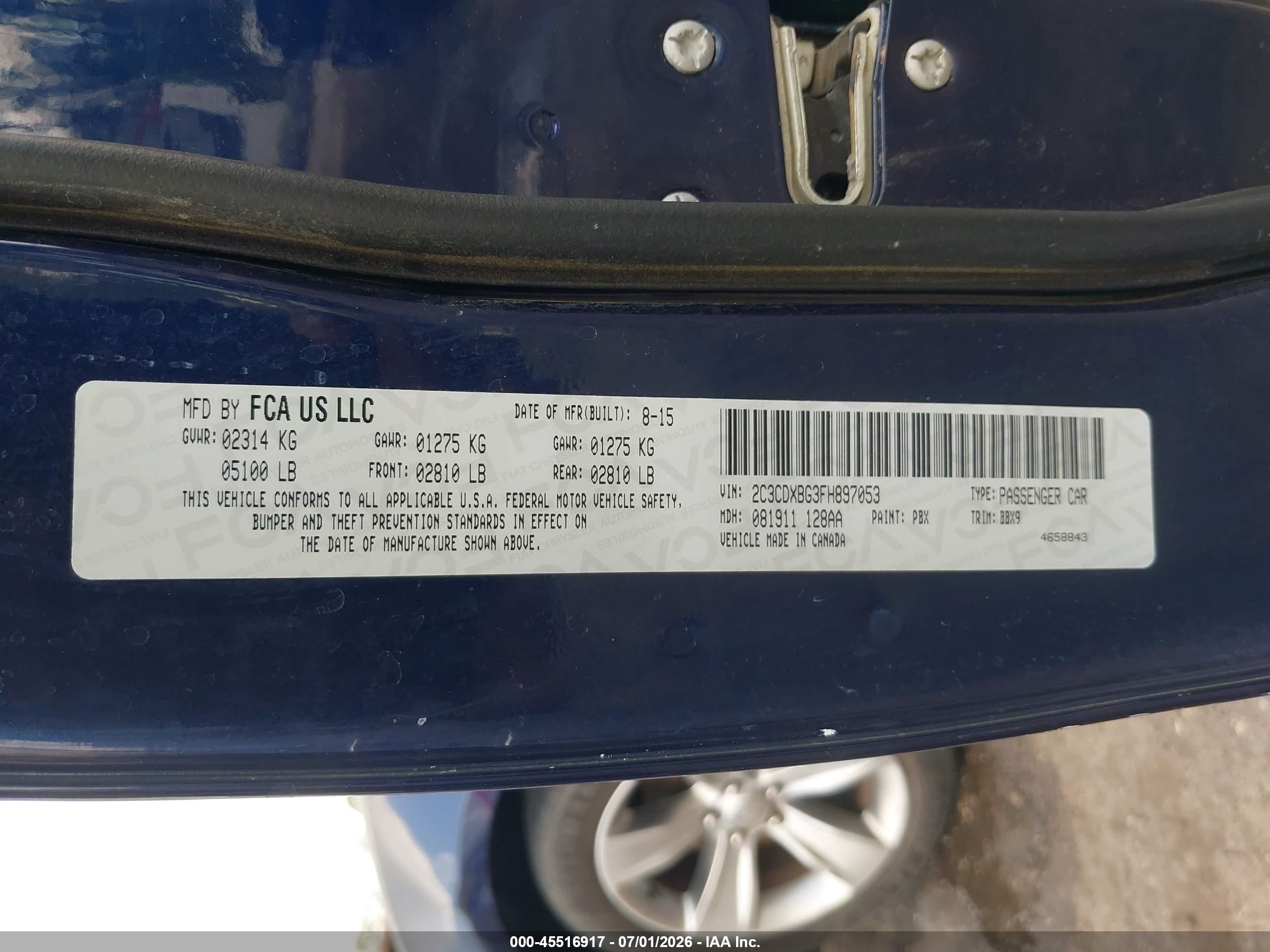 2015 Dodge Charger Se Blue vin: 2C3CDXBG3FH897053