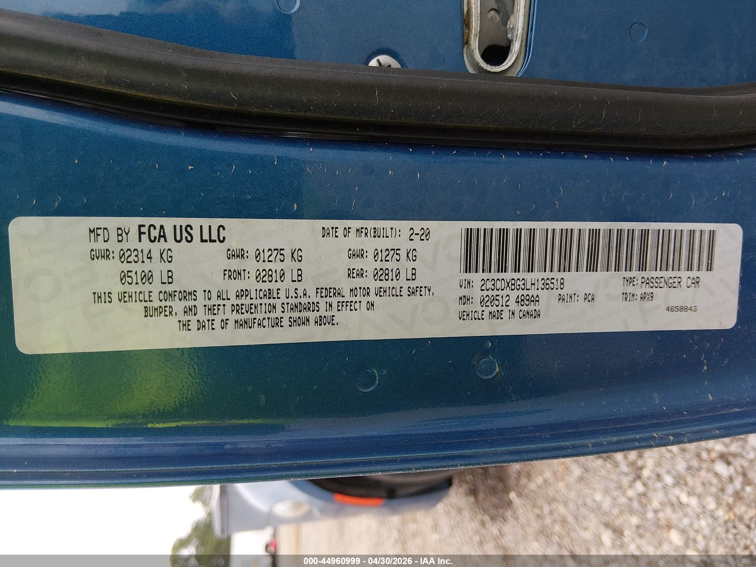 2020 Dodge Charger Sxt Rwd Blue vin: 2C3CDXBG3LH136518