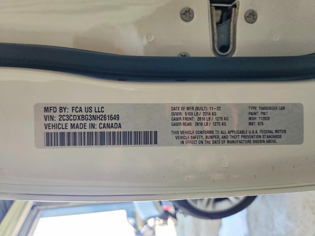 2022 Dodge Charger Sxt White vin: 2C3CDXBG3NH261649
