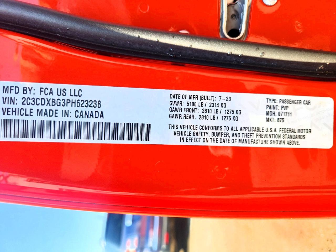2023 Dodge Charger Sxt Orange vin: 2C3CDXBG3PH623238