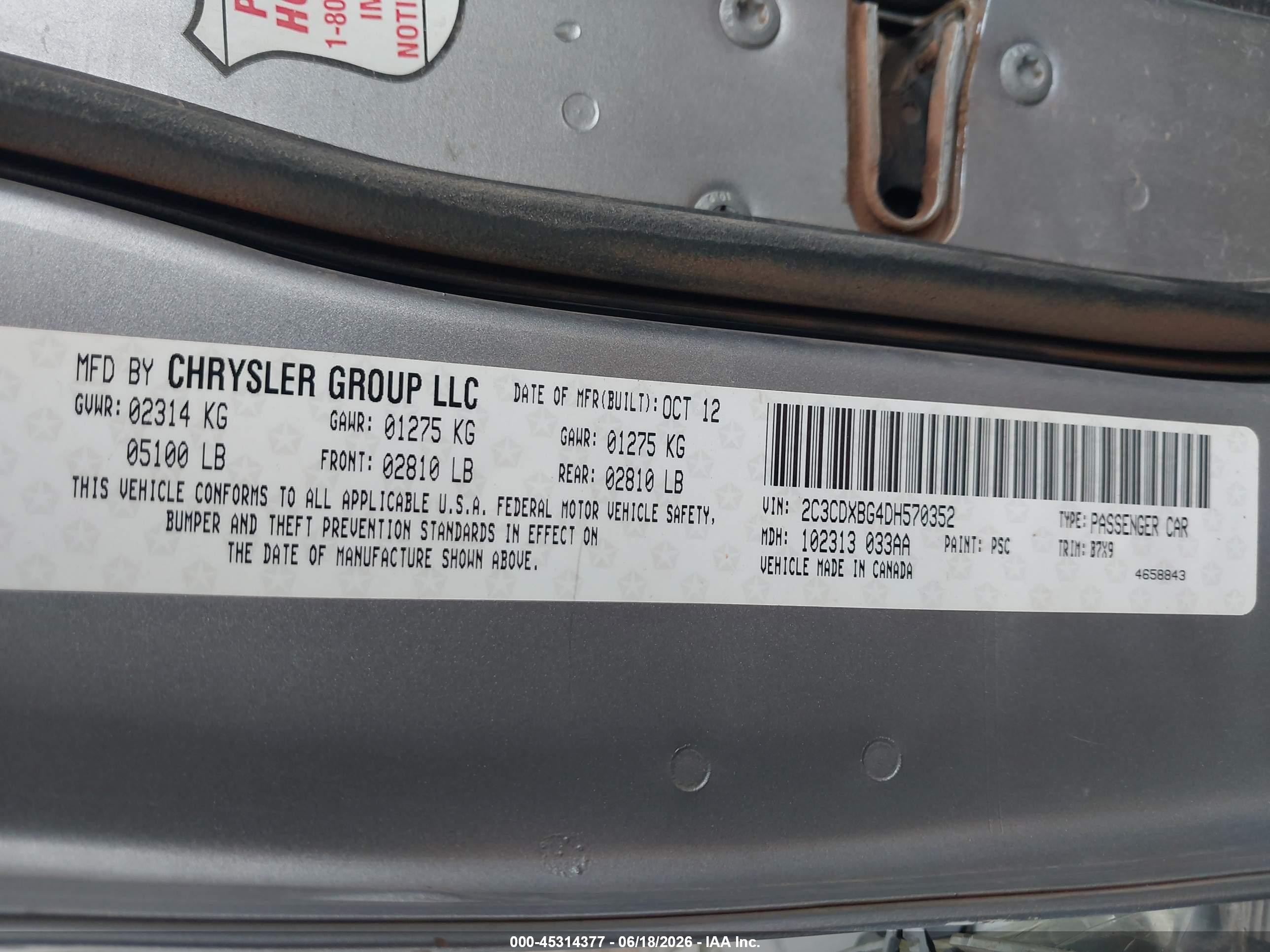 2013 Dodge Charger Se Silver vin: 2C3CDXBG4DH570352