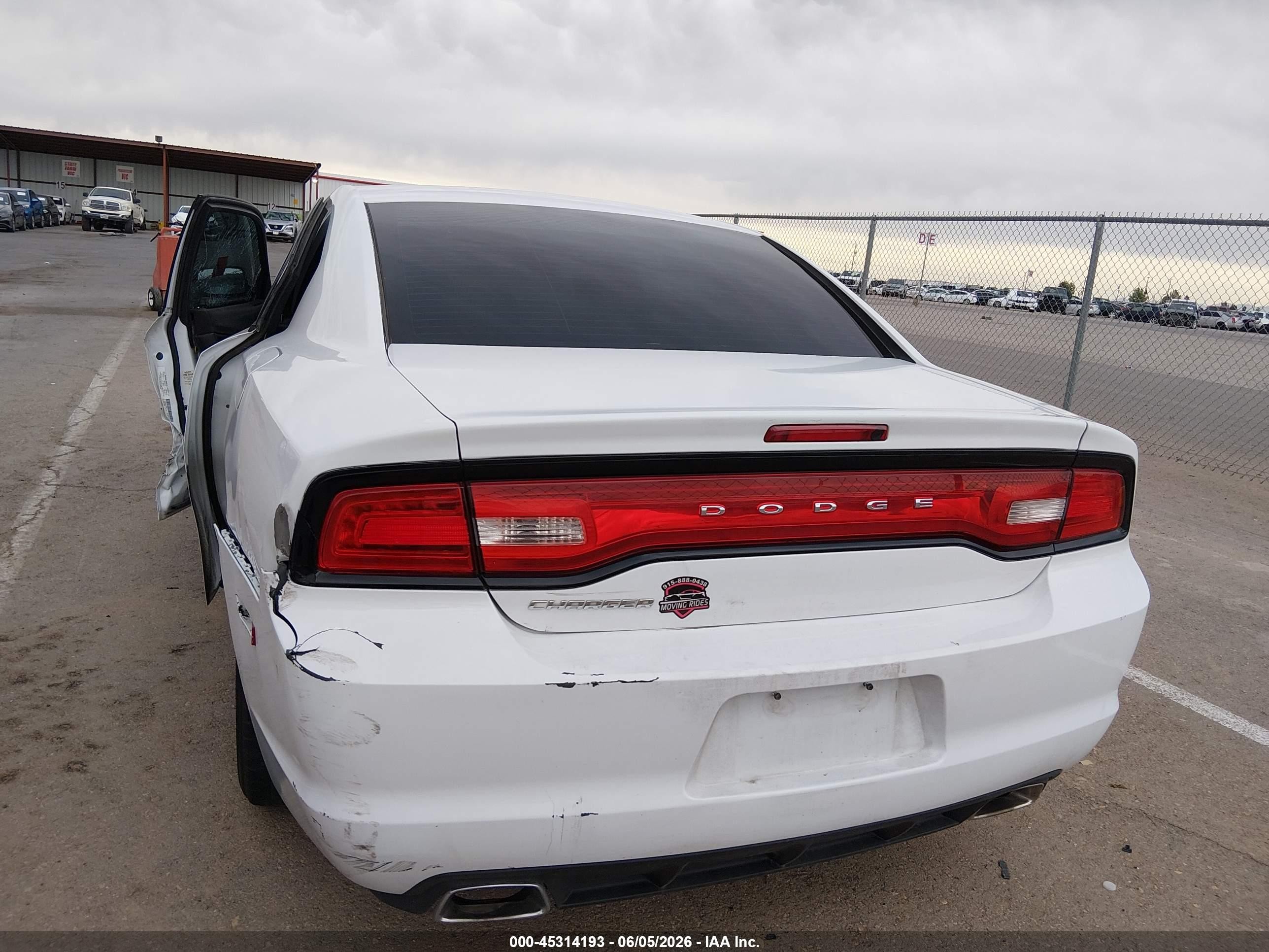 2014 Dodge Charger Se White vin: 2C3CDXBG4EH116832