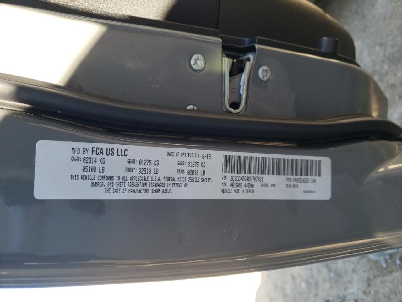 2019 Dodge Charger Sxt Gray vin: 2C3CDXBG4KH707481