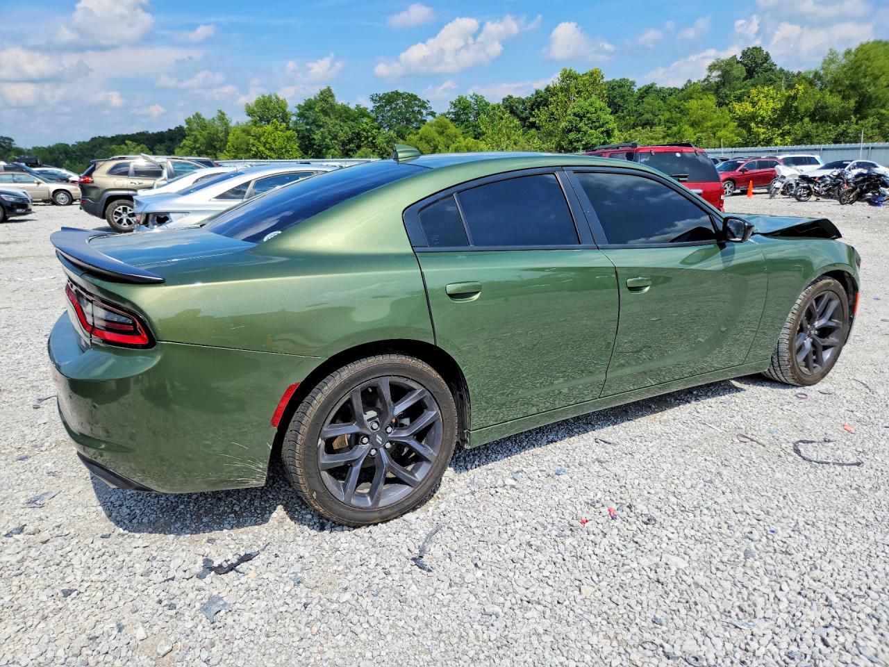 2021 Dodge Charger Sxt Зеленый vin: 2C3CDXBG4MH562428