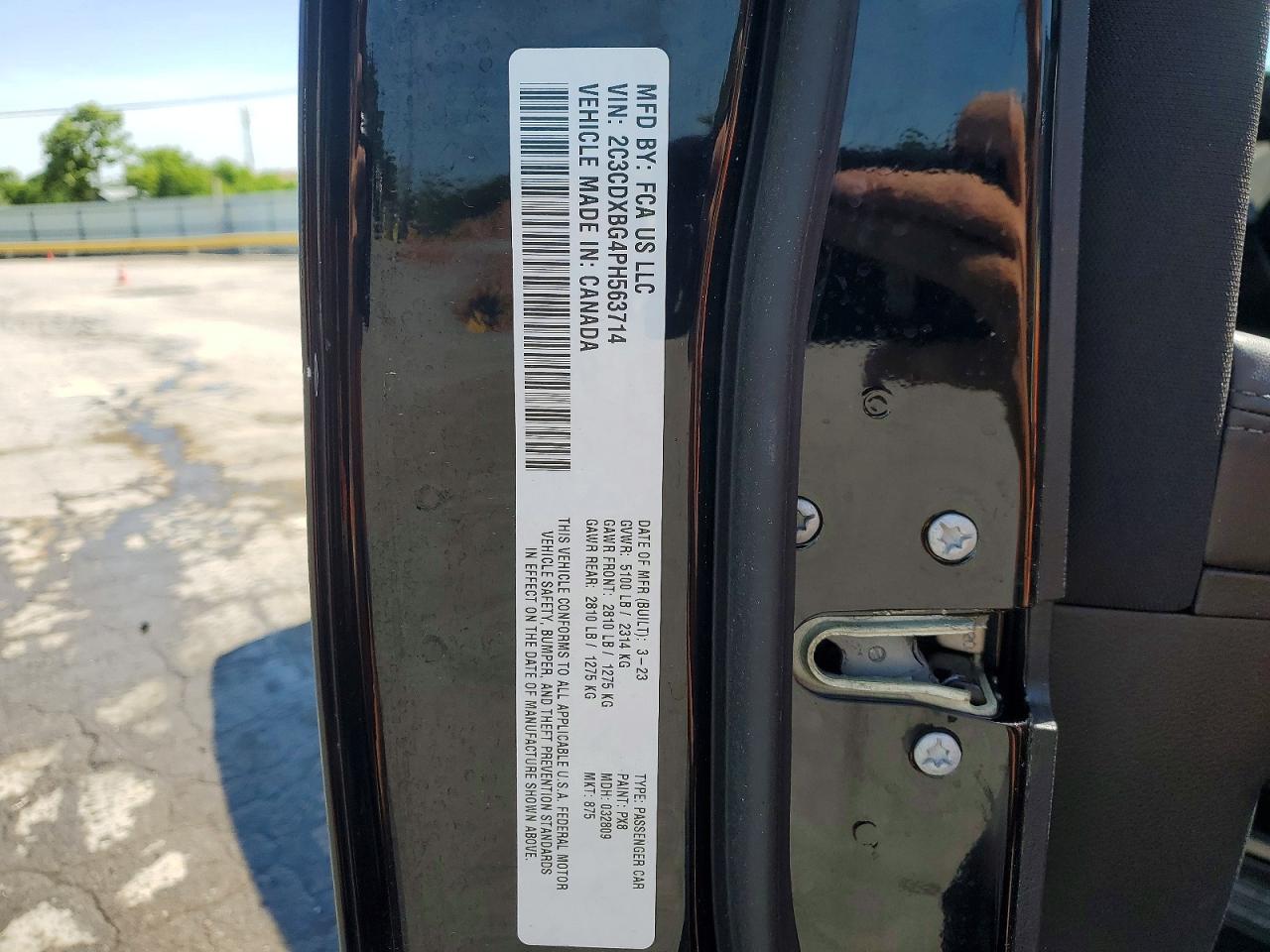 2023 Dodge Charger Sxt Black vin: 2C3CDXBG4PH563714