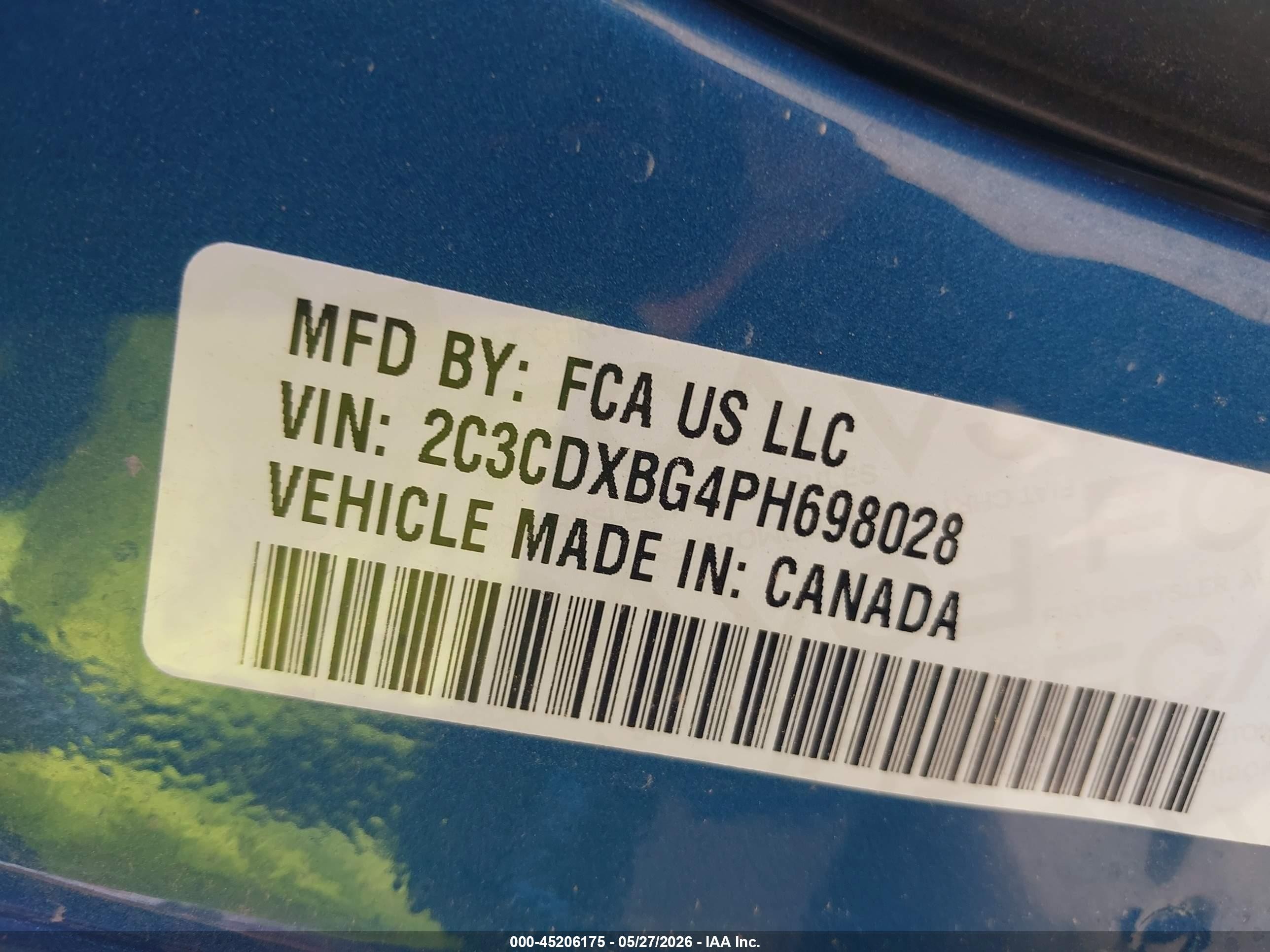 2023 Dodge Charger Sxt Синий vin: 2C3CDXBG4PH698028