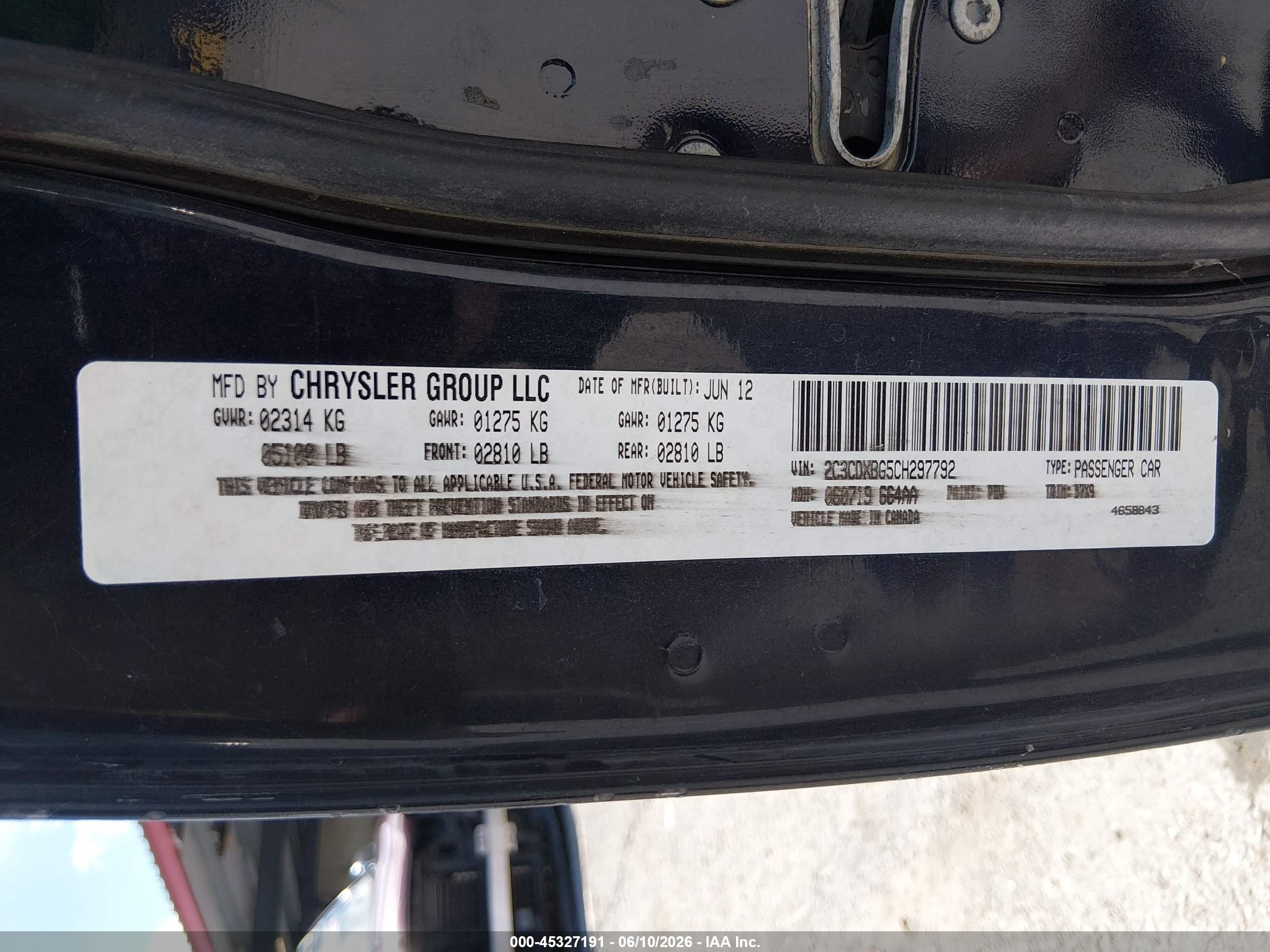 2012 Dodge Charger Se Black vin: 2C3CDXBG5CH297792