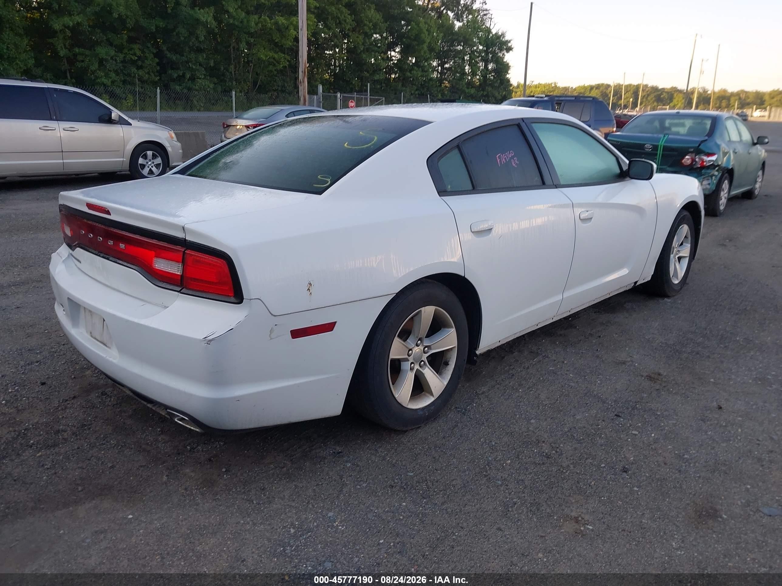 2014 Dodge Charger Se White vin: 2C3CDXBG5EH129170