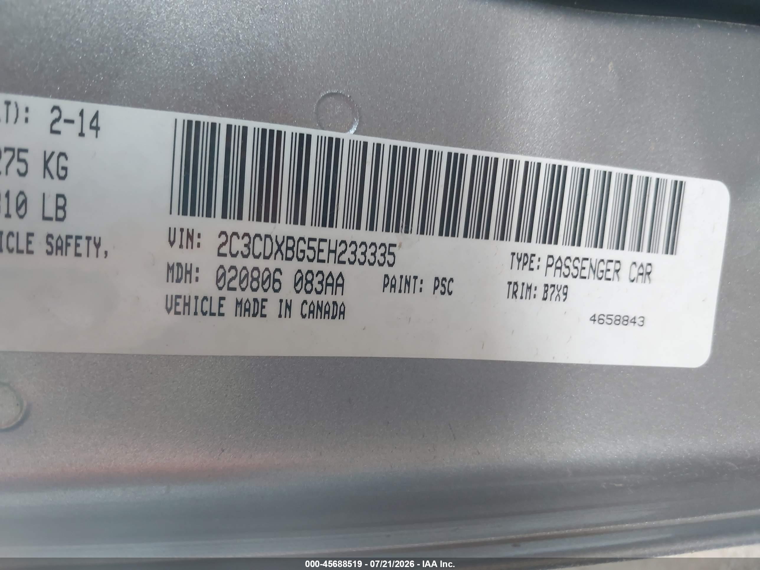 2014 Dodge Charger Se Gray vin: 2C3CDXBG5EH233335
