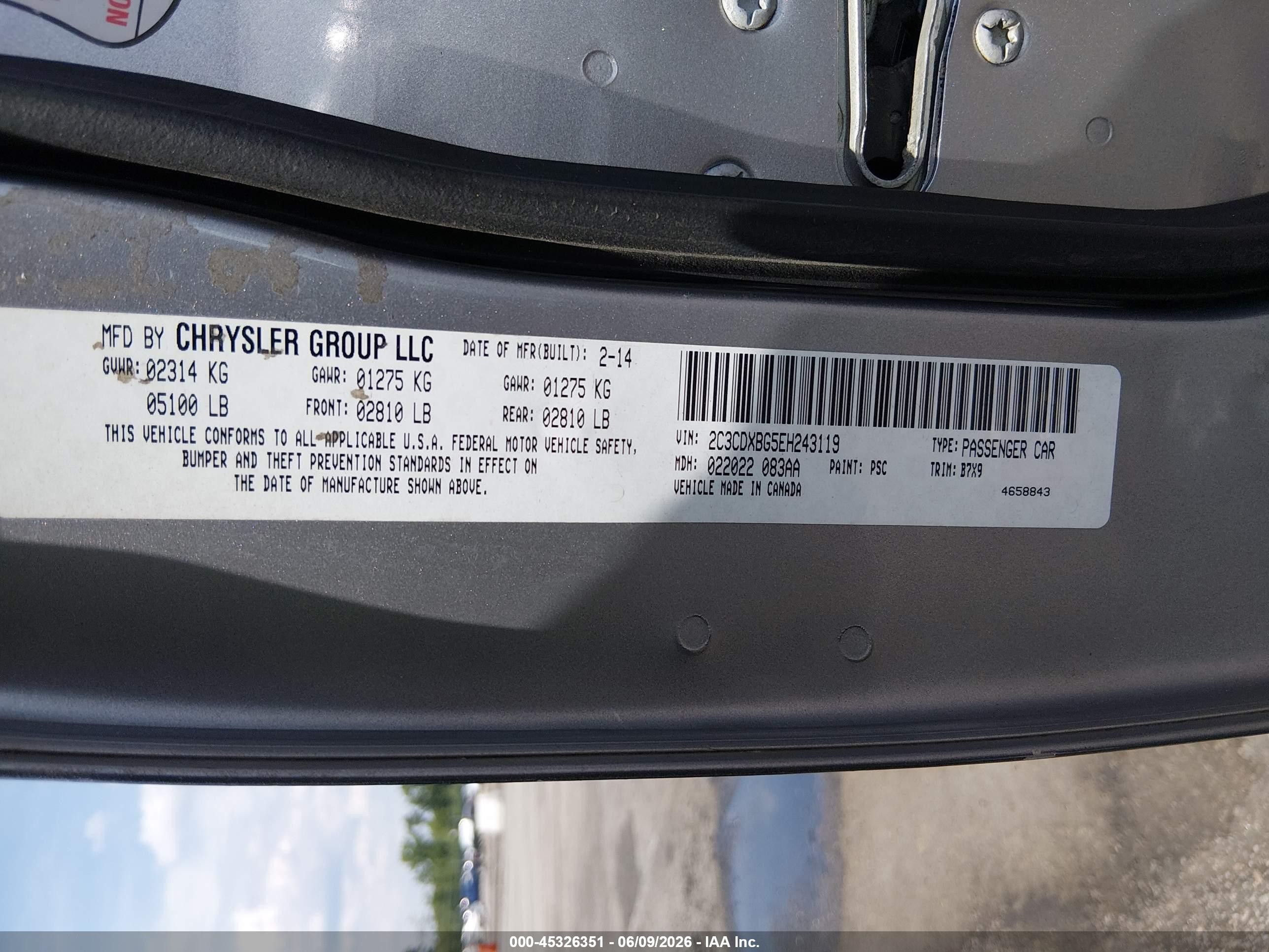 2014 Dodge Charger Se Gray vin: 2C3CDXBG5EH243119