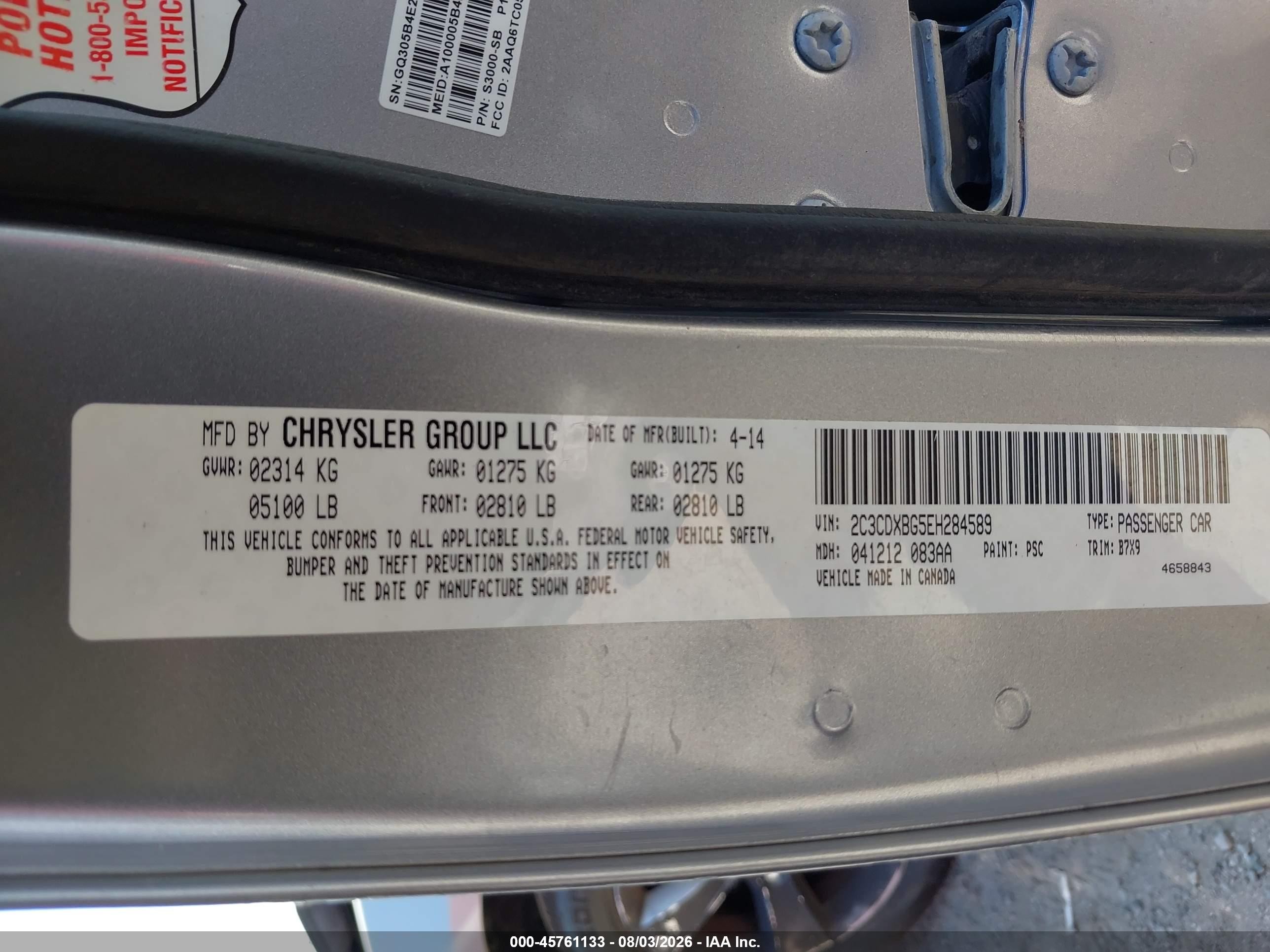 2014 Dodge Charger Se Gray vin: 2C3CDXBG5EH284589