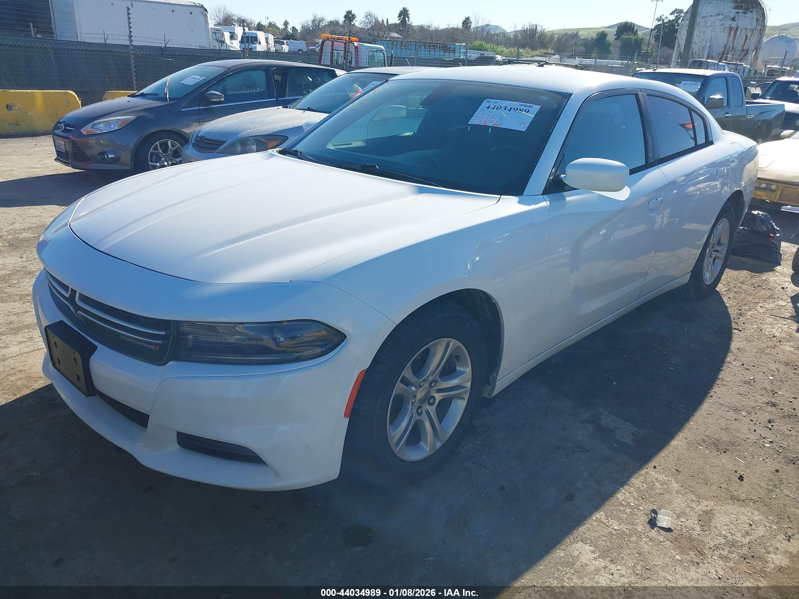 2015 Dodge Charger Se White vin: 2C3CDXBG5FH753150