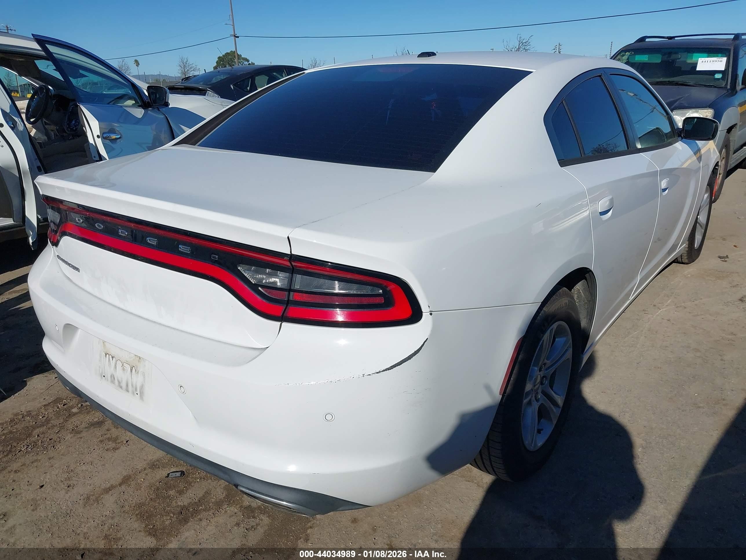 2015 Dodge Charger Se White vin: 2C3CDXBG5FH753150