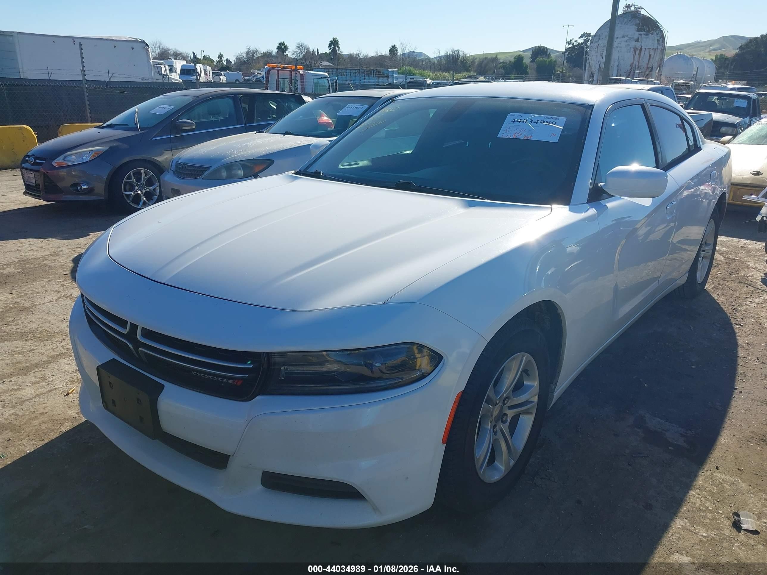 2015 Dodge Charger Se White vin: 2C3CDXBG5FH753150