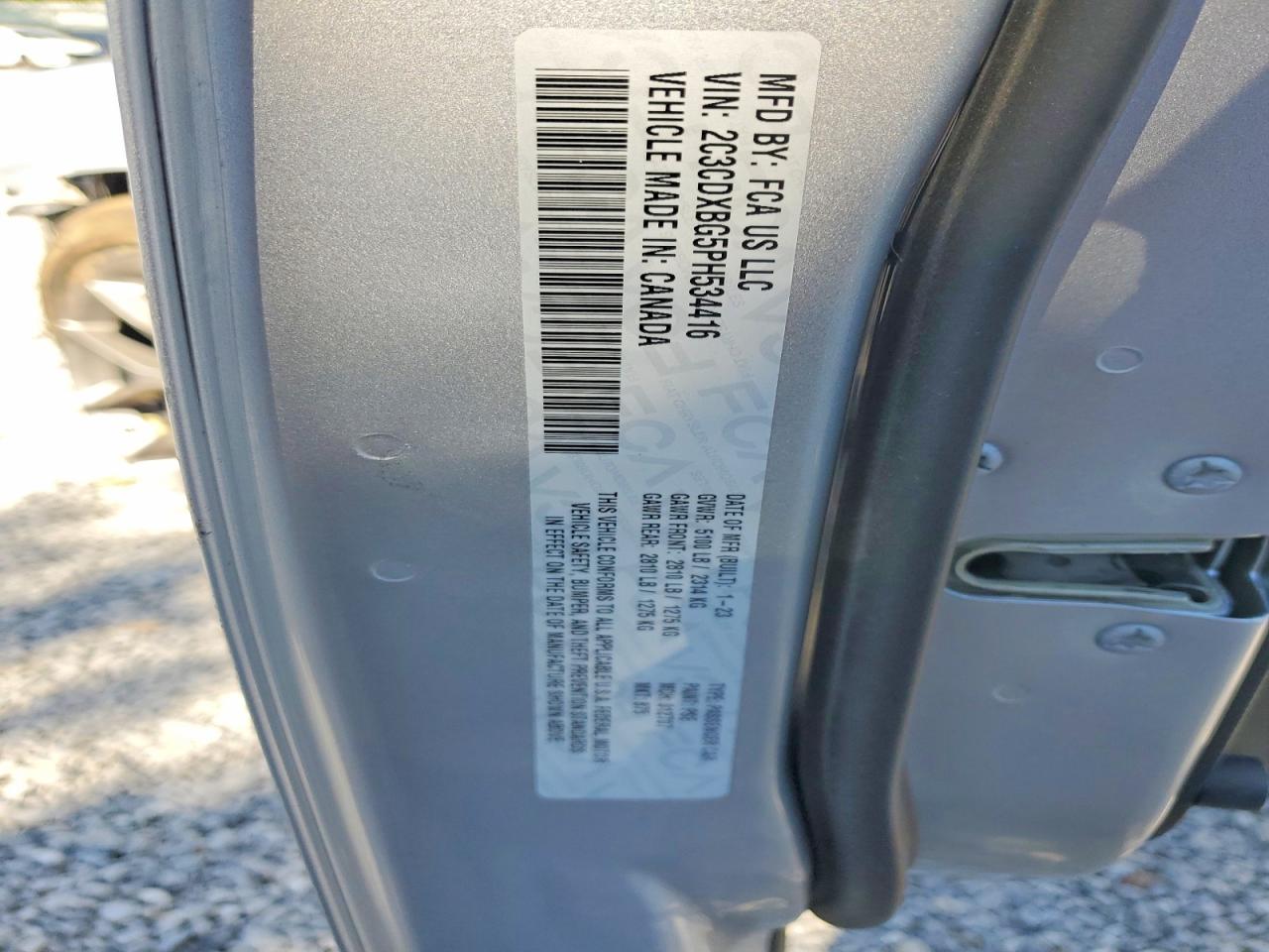 2023 Dodge Charger Sxt Silver vin: 2C3CDXBG5PH534416