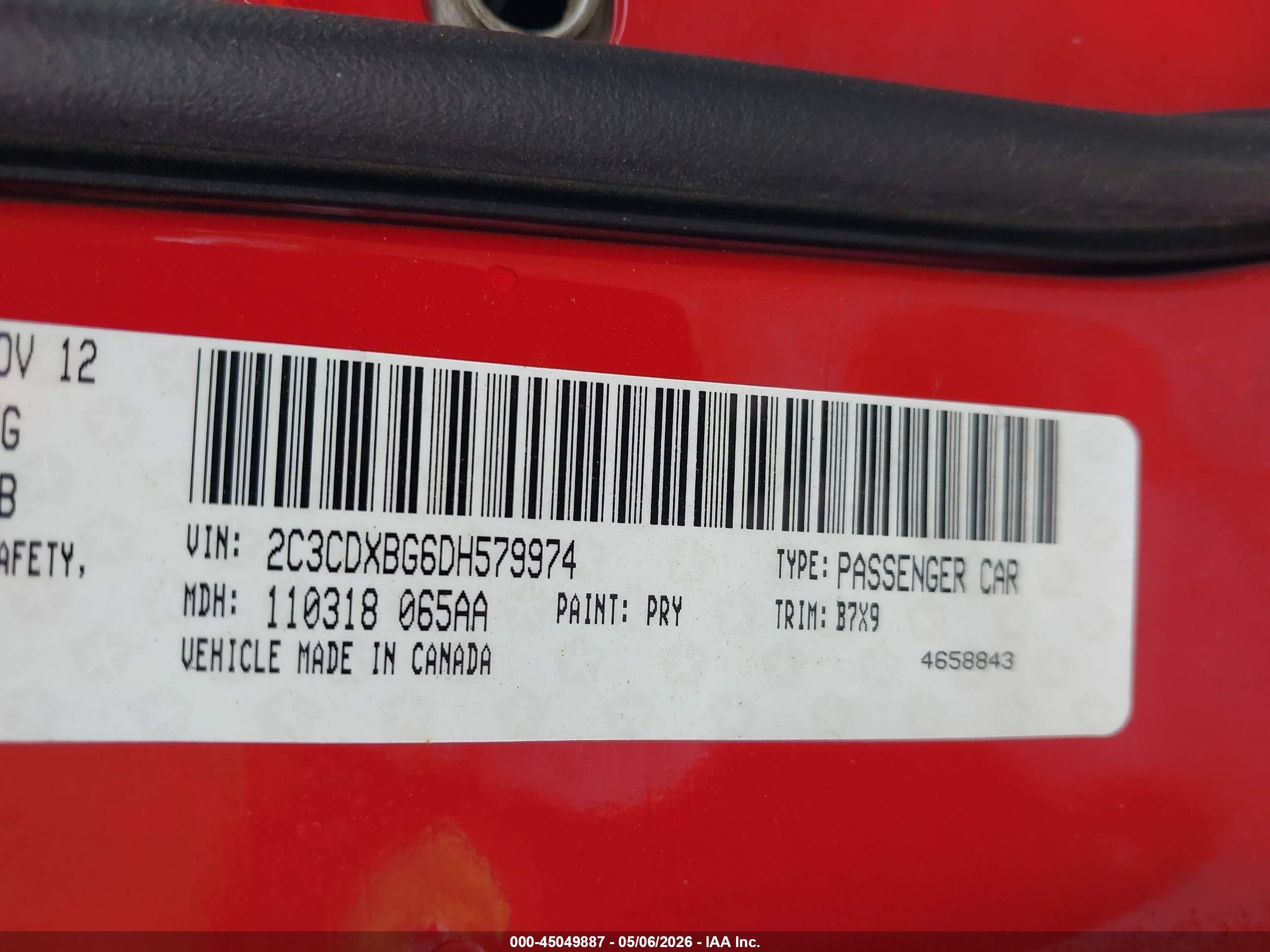 2013 Dodge Charger Se Red vin: 2C3CDXBG6DH579974