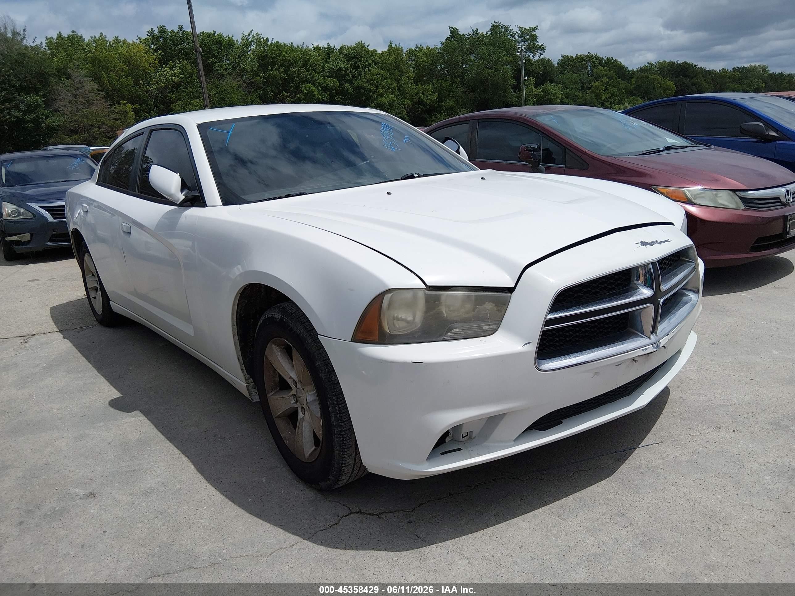 2014 Dodge Charger Se White vin: 2C3CDXBG6EH143966