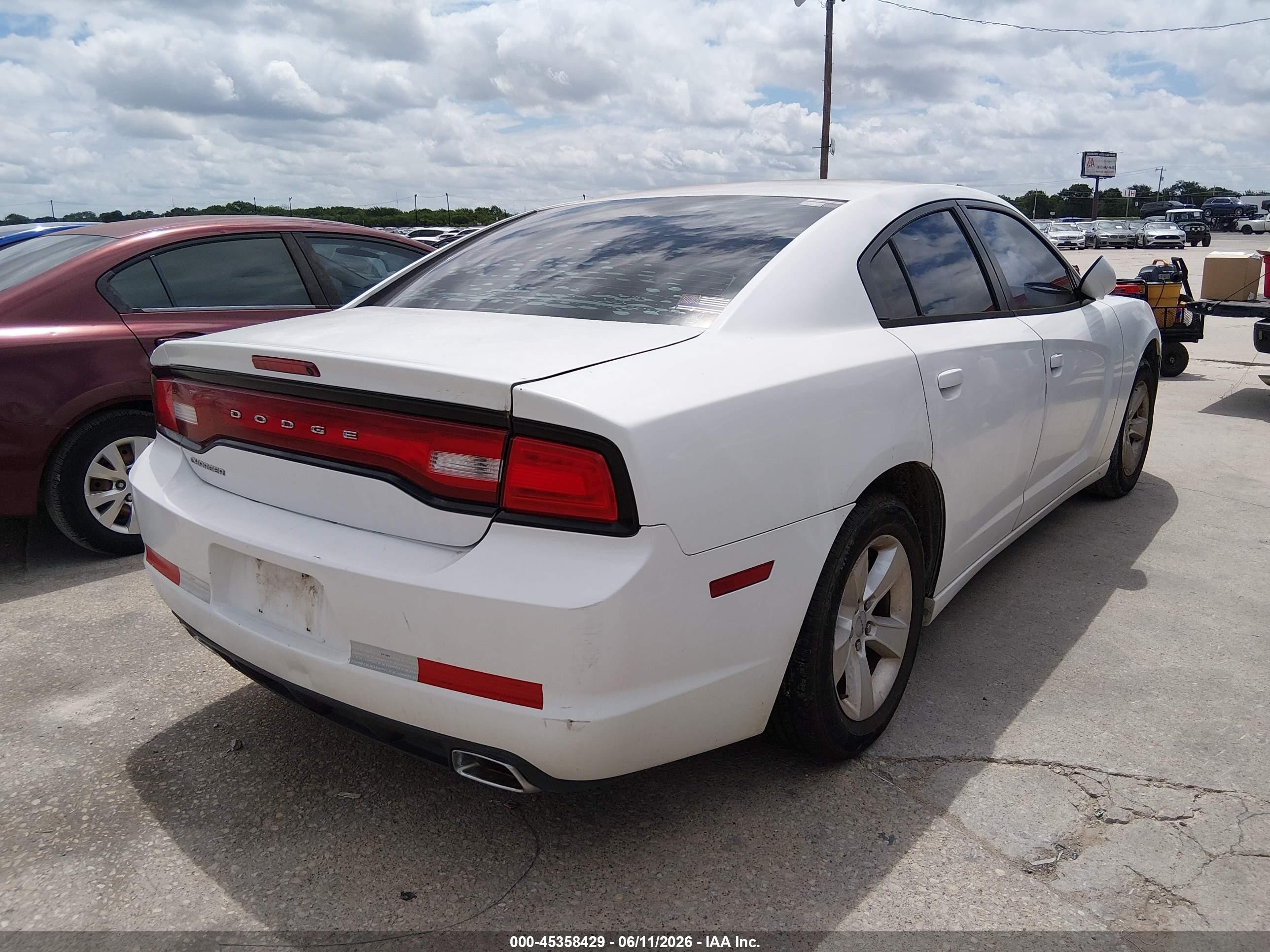 2014 Dodge Charger Se White vin: 2C3CDXBG6EH143966