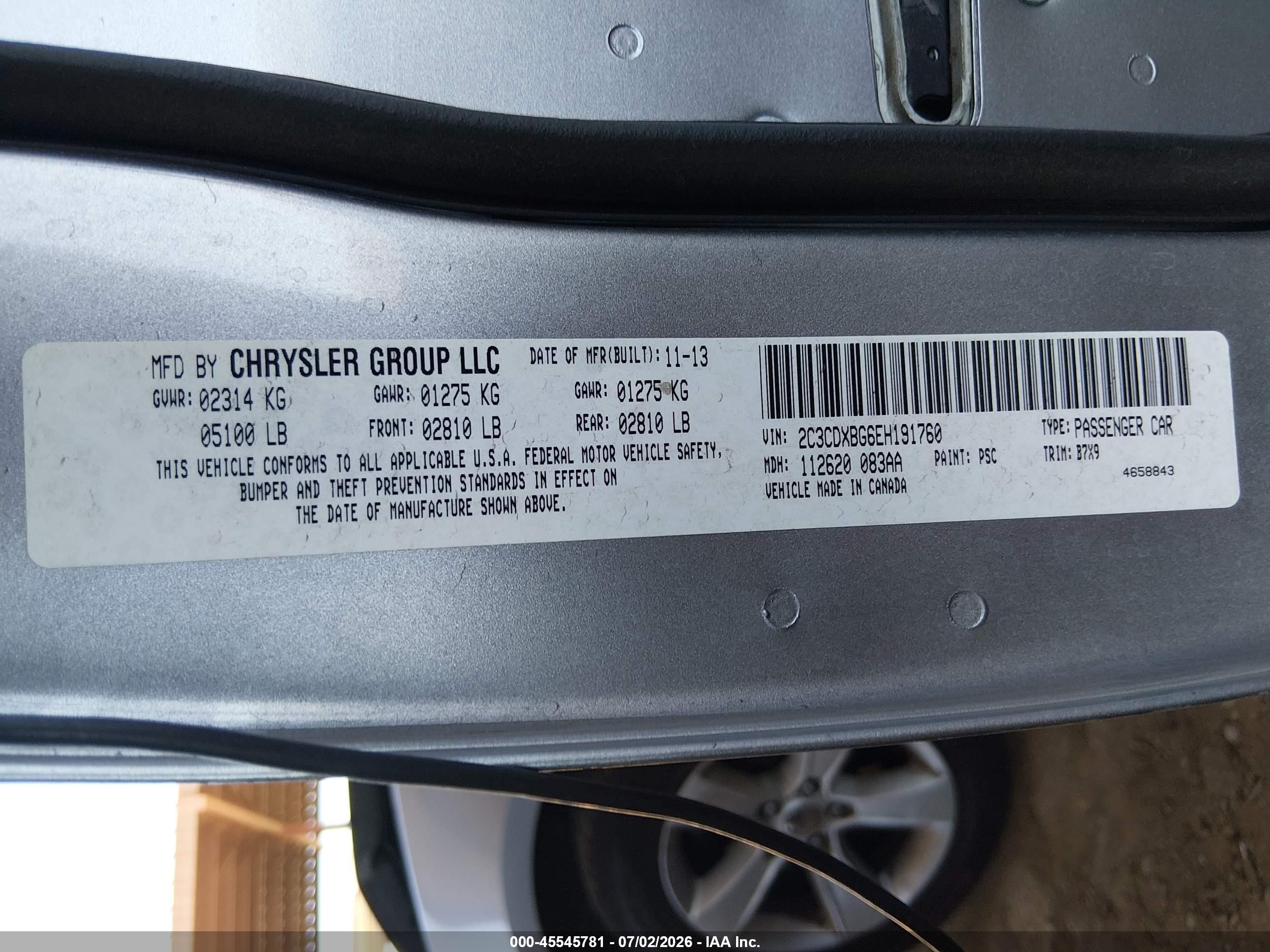 2014 Dodge Charger Se Silver vin: 2C3CDXBG6EH191760