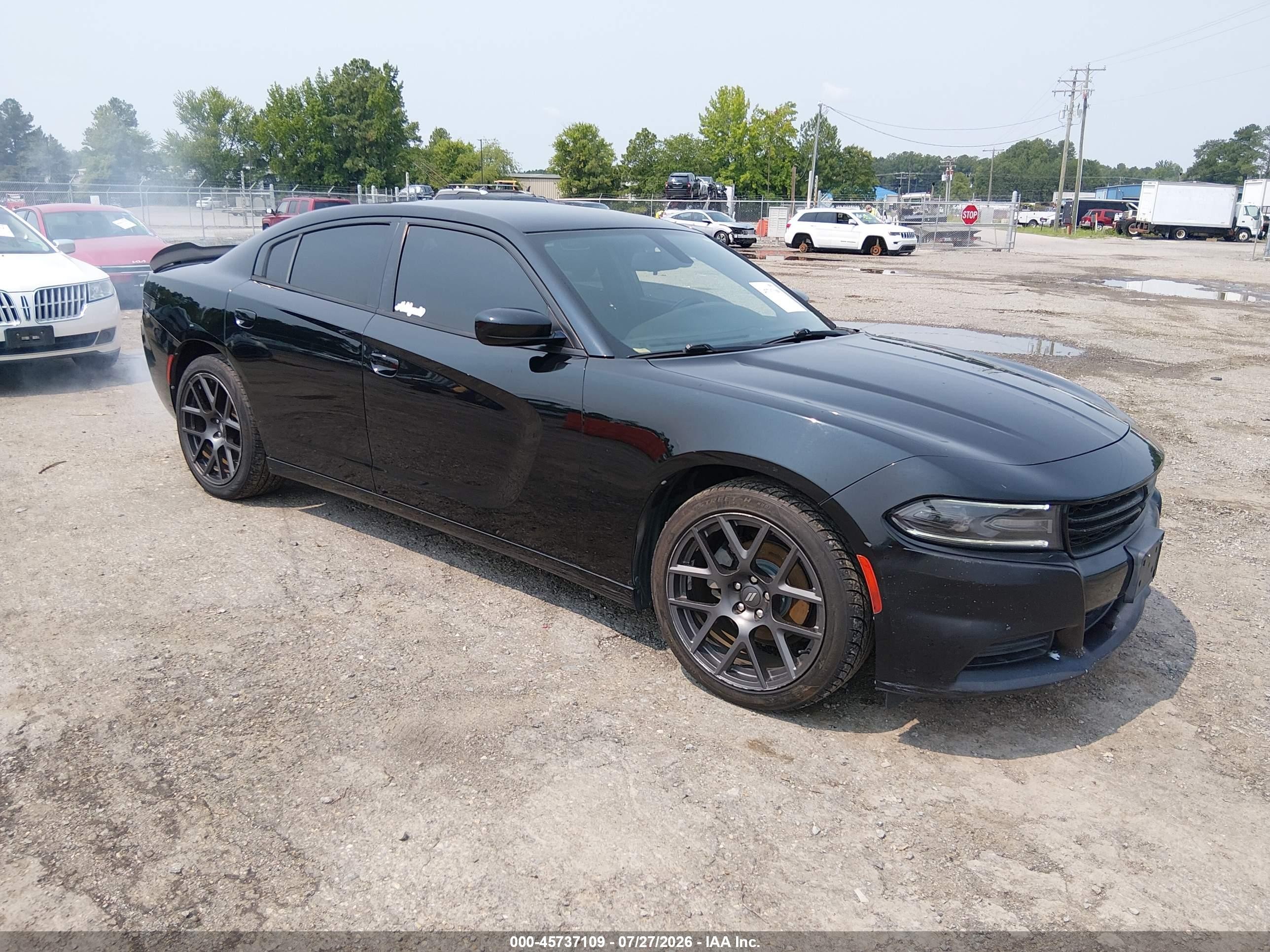 2015 Dodge Charger Se Black vin: 2C3CDXBG6FH776484