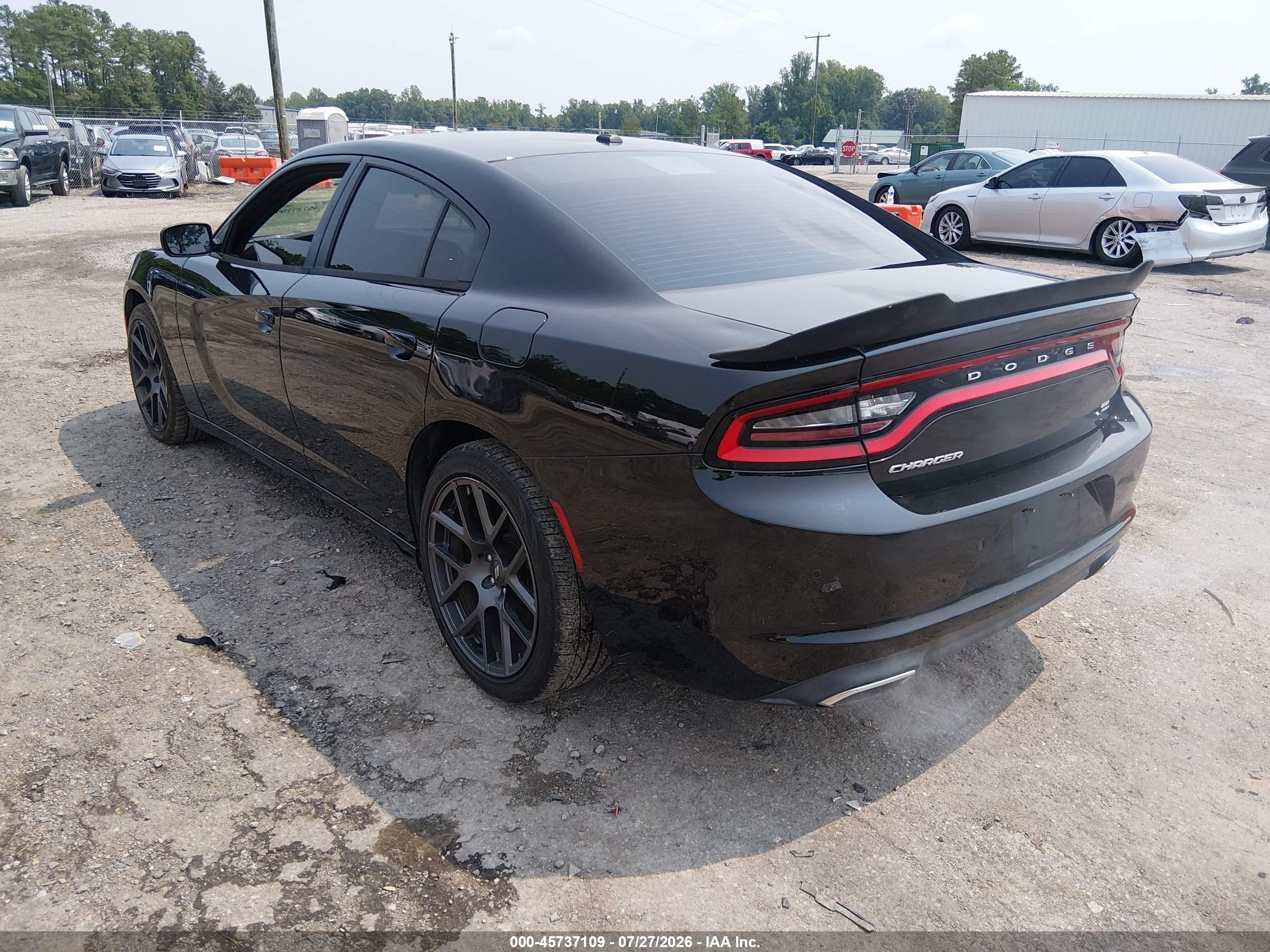 2015 Dodge Charger Se Black vin: 2C3CDXBG6FH776484