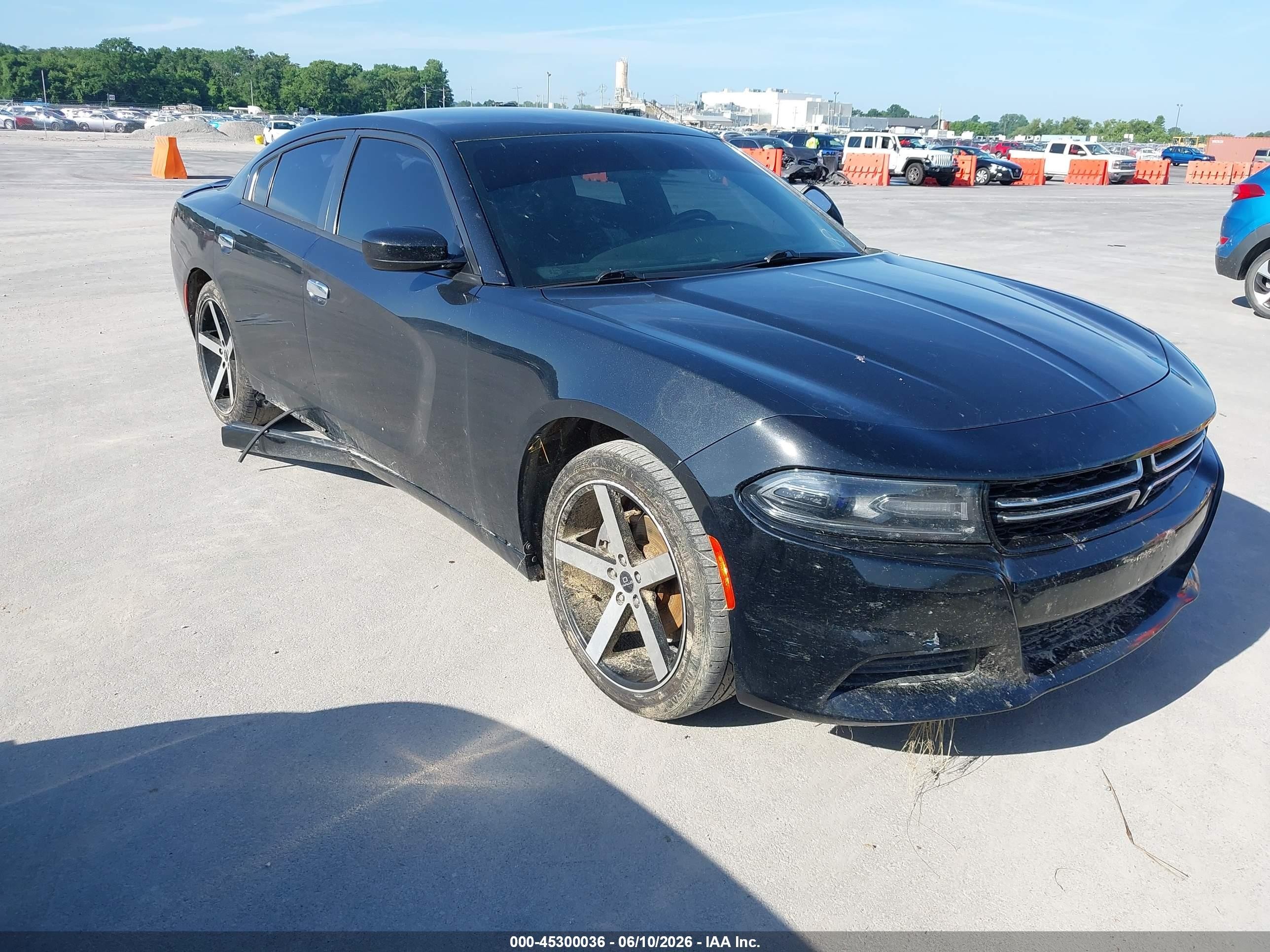 2015 Dodge Charger Se Black vin: 2C3CDXBG6FH866959