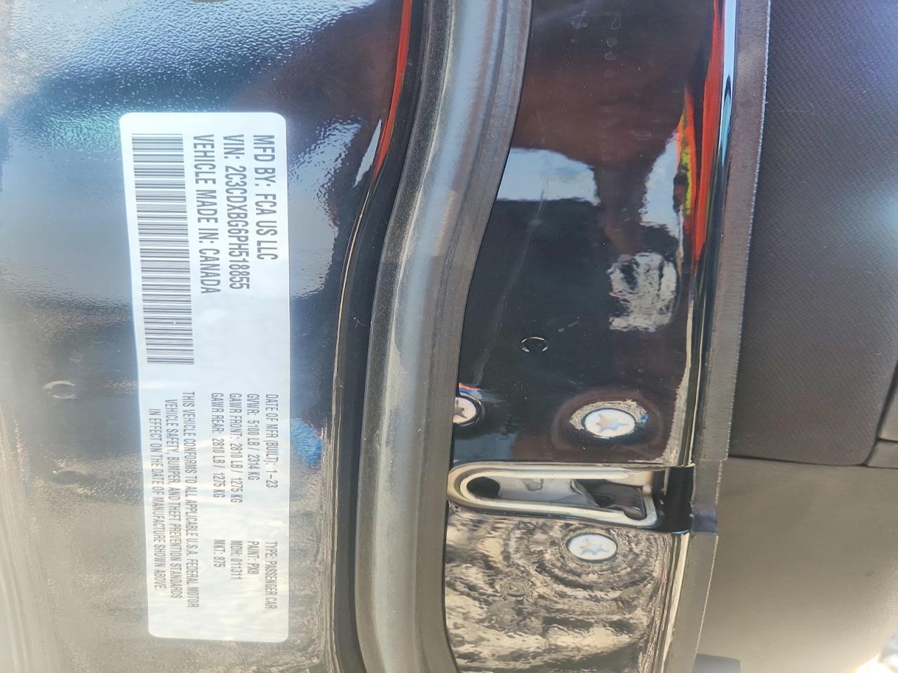2023 Dodge Charger Sxt Black vin: 2C3CDXBG6PH518855