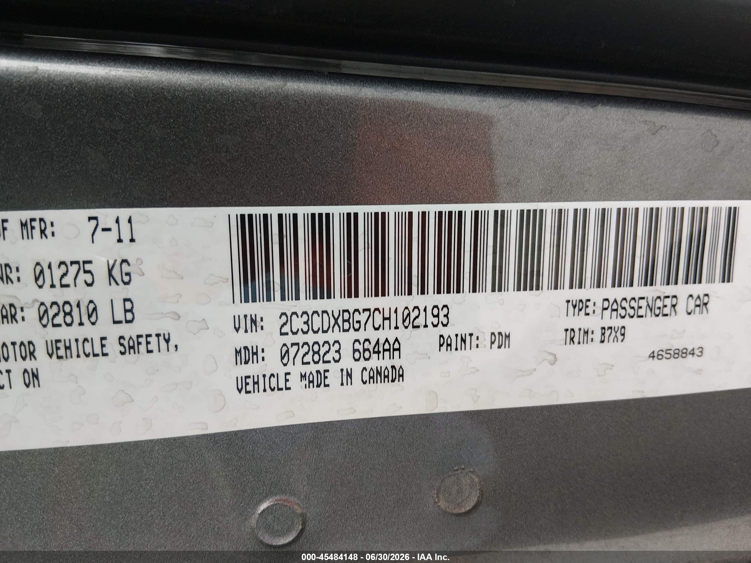 2012 Dodge Charger Se Gray vin: 2C3CDXBG7CH102193
