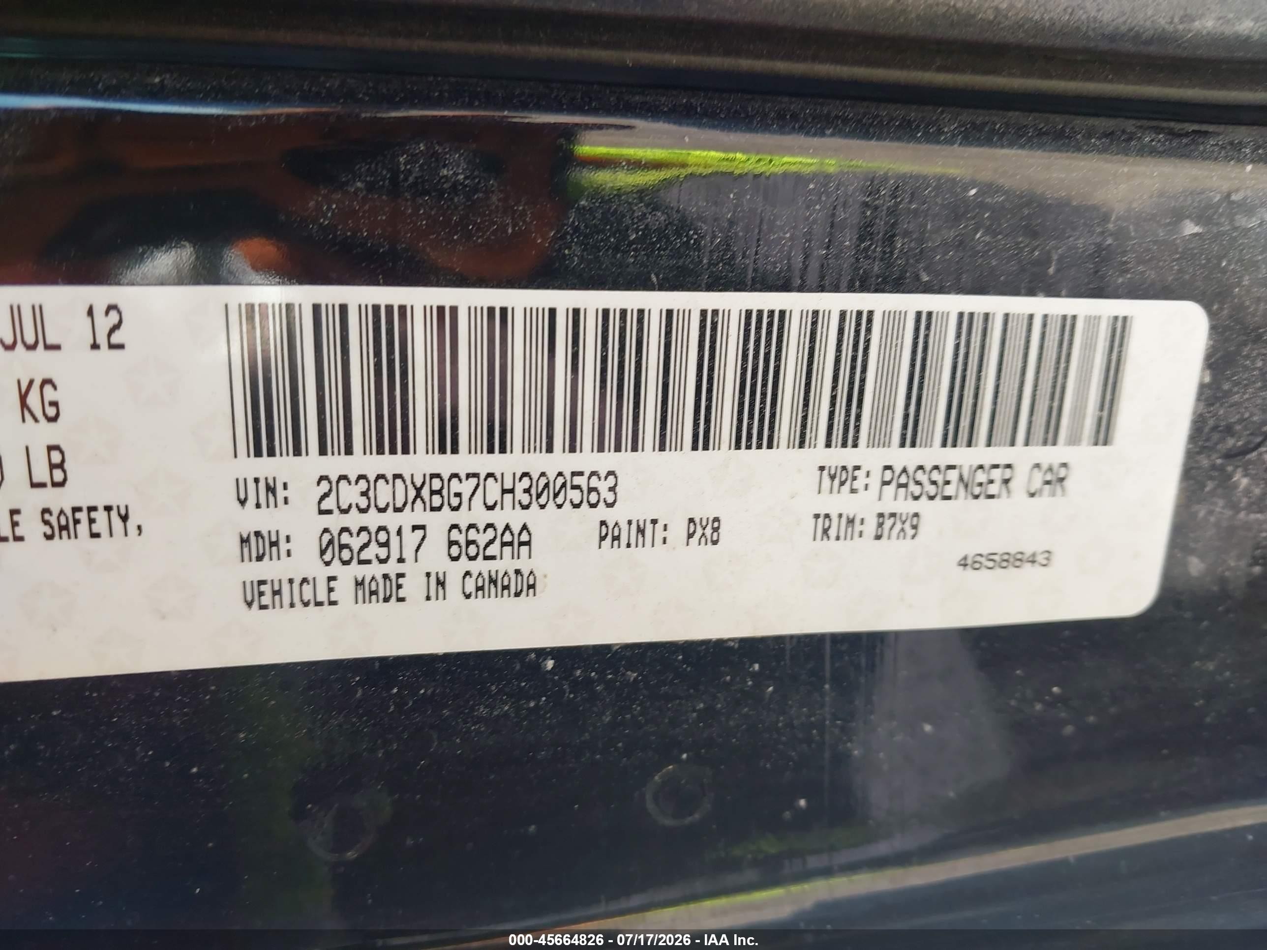 2012 Dodge Charger Se Black vin: 2C3CDXBG7CH300563