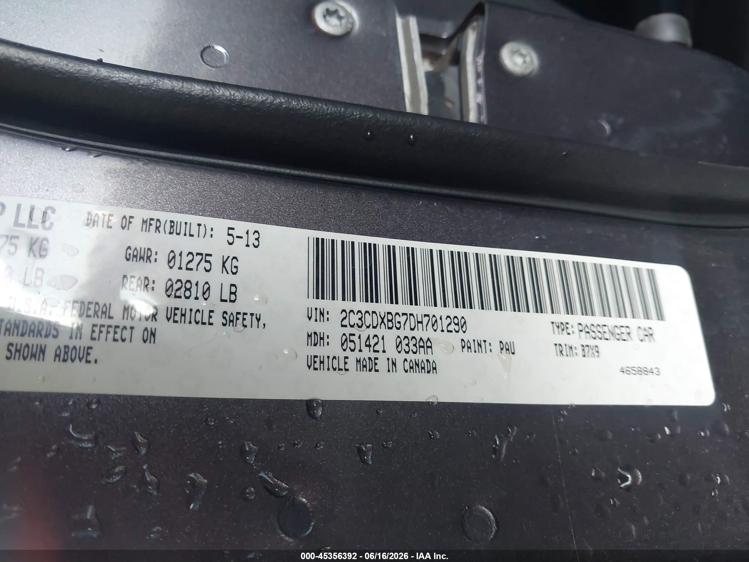 2013 Dodge Charger Se Серый vin: 2C3CDXBG7DH701290