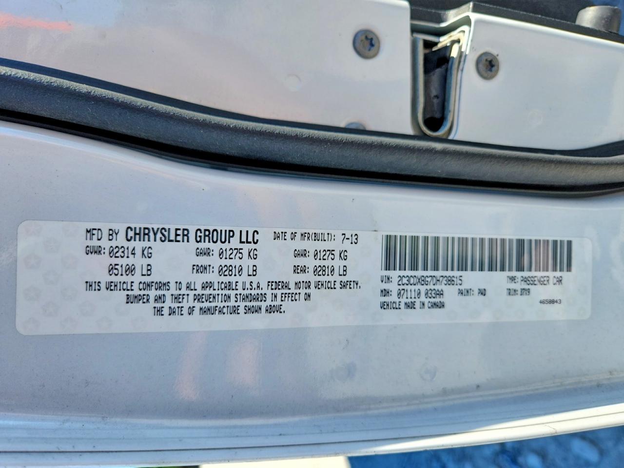 2013 Dodge Charger Se White vin: 2C3CDXBG7DH738615