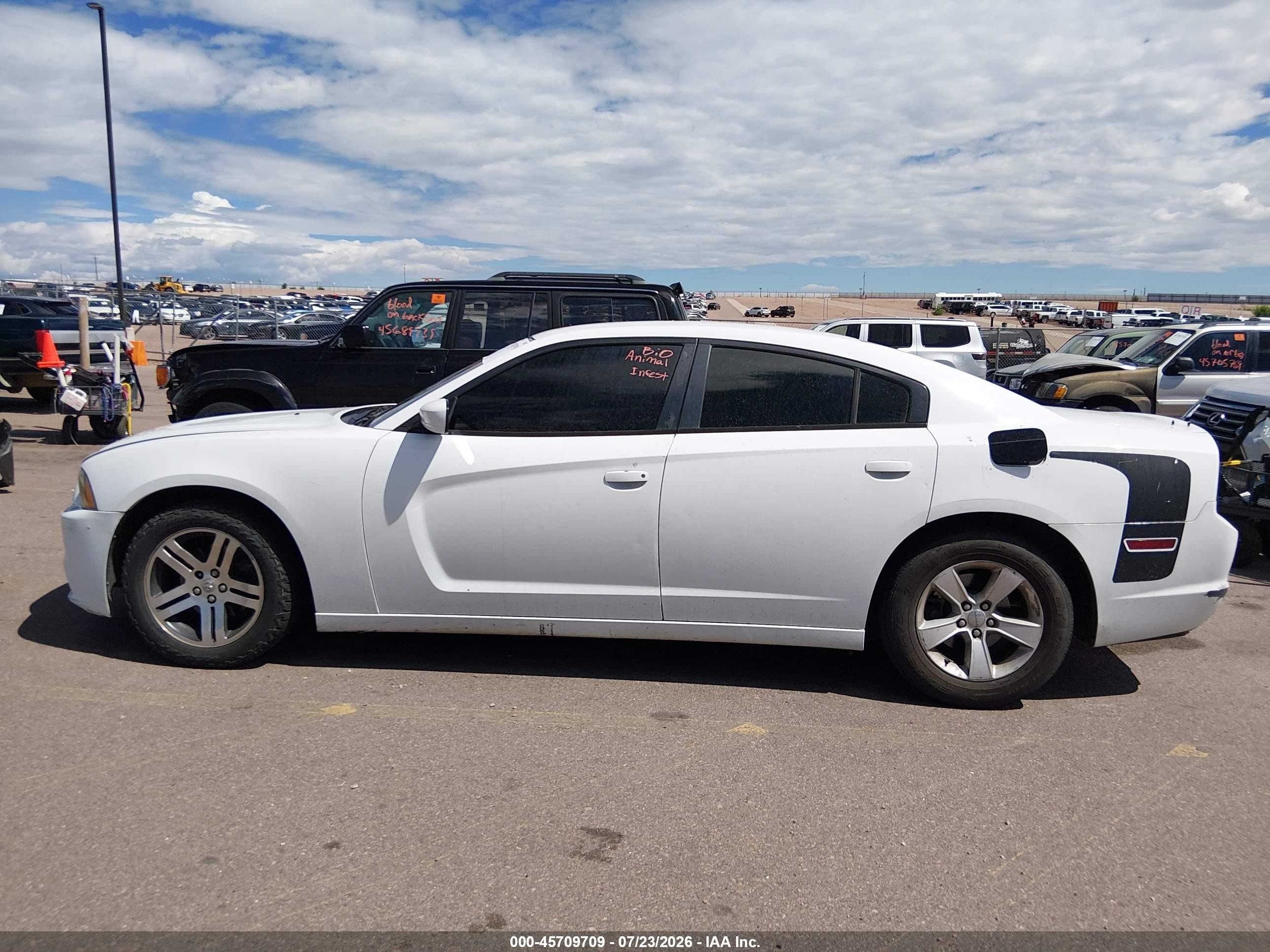 2014 Dodge Charger Se White vin: 2C3CDXBG7EH130238